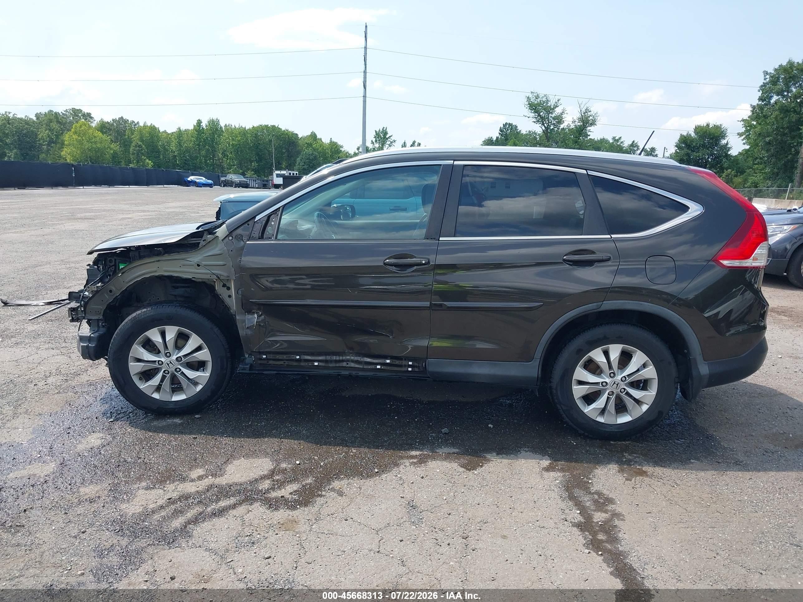 2014 Honda Cr-v Ex-l Gray vin: 5J6RM4H77EL044758