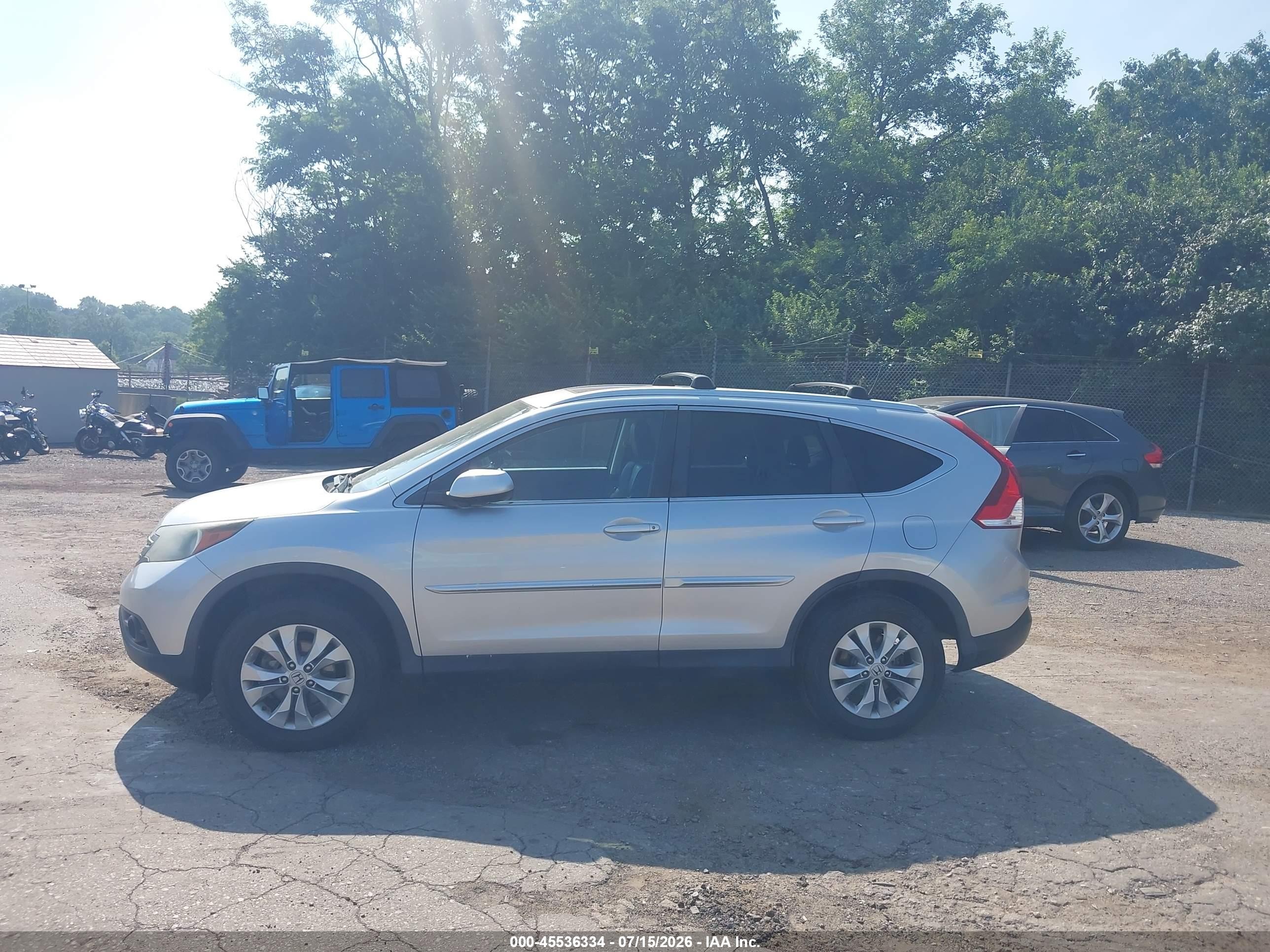 2014 Honda Cr-v Ex-l Silver vin: 5J6RM4H77EL055551
