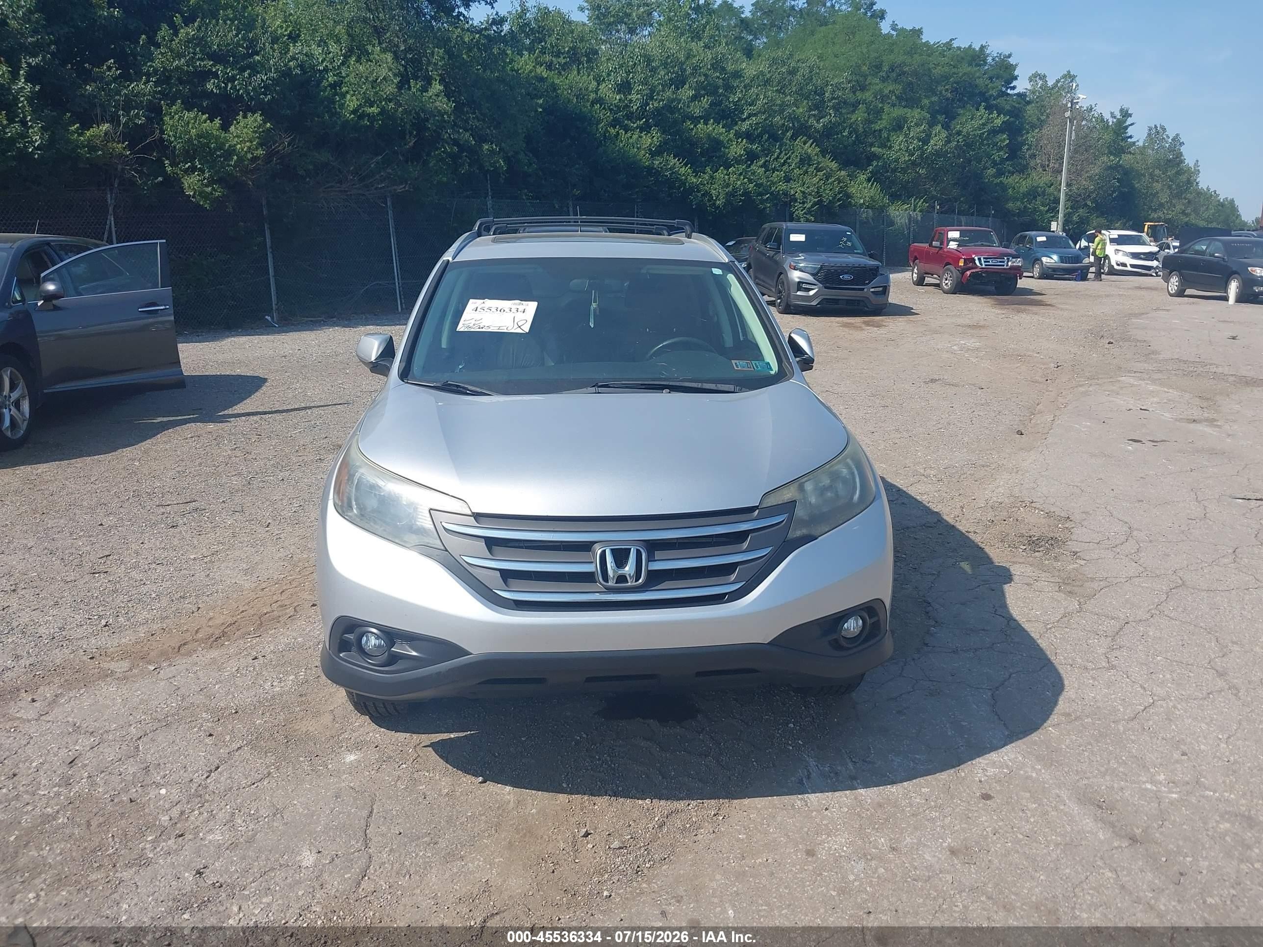 2014 Honda Cr-v Ex-l Silver vin: 5J6RM4H77EL055551