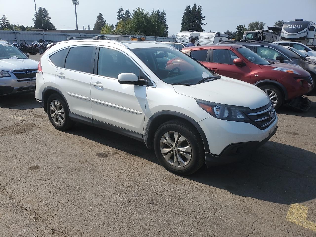 2014 Honda Cr-v Exl White vin: 5J6RM4H77EL055646