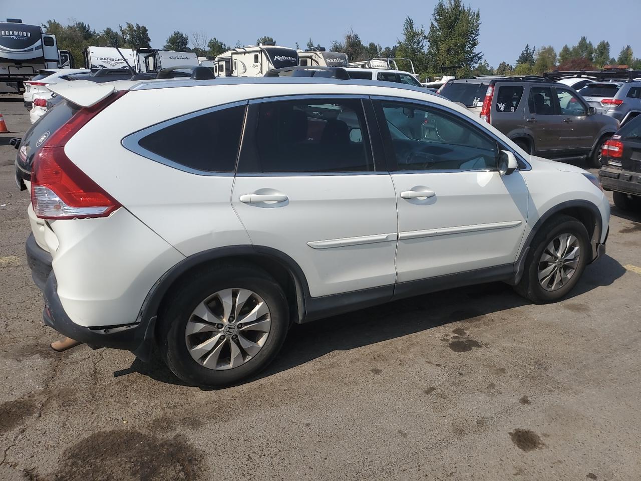 2014 Honda Cr-v Exl White vin: 5J6RM4H77EL055646