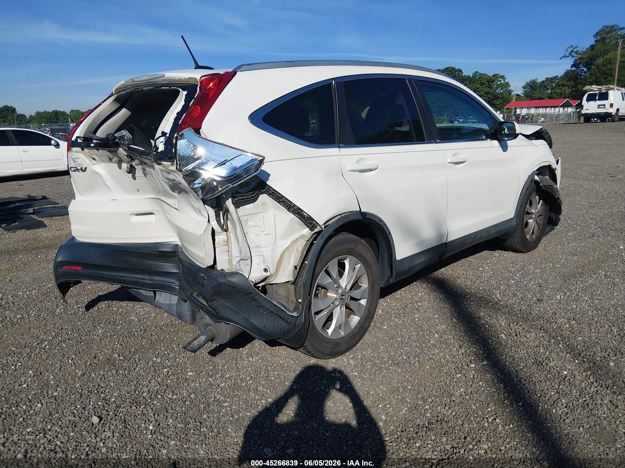 2014 Honda Cr-v Ex-l White vin: 5J6RM4H77EL081843