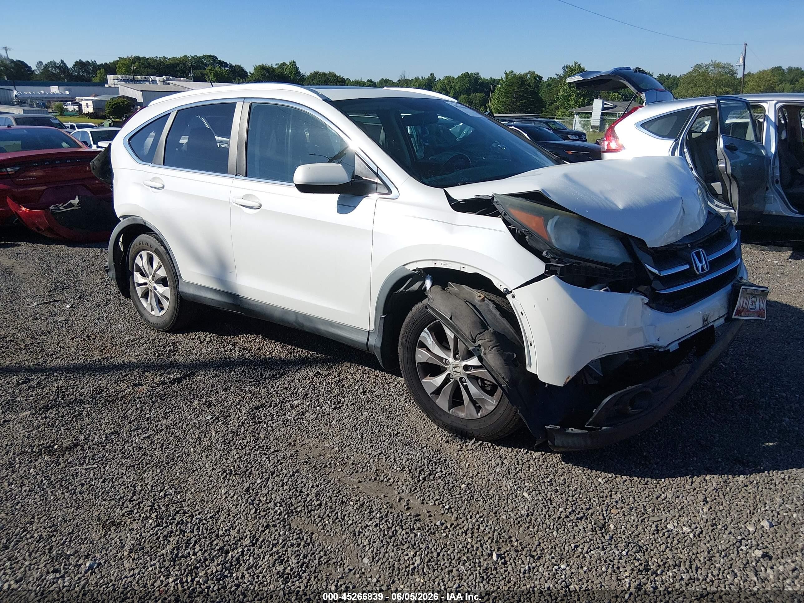 2014 Honda Cr-v Ex-l Белый vin: 5J6RM4H77EL081843