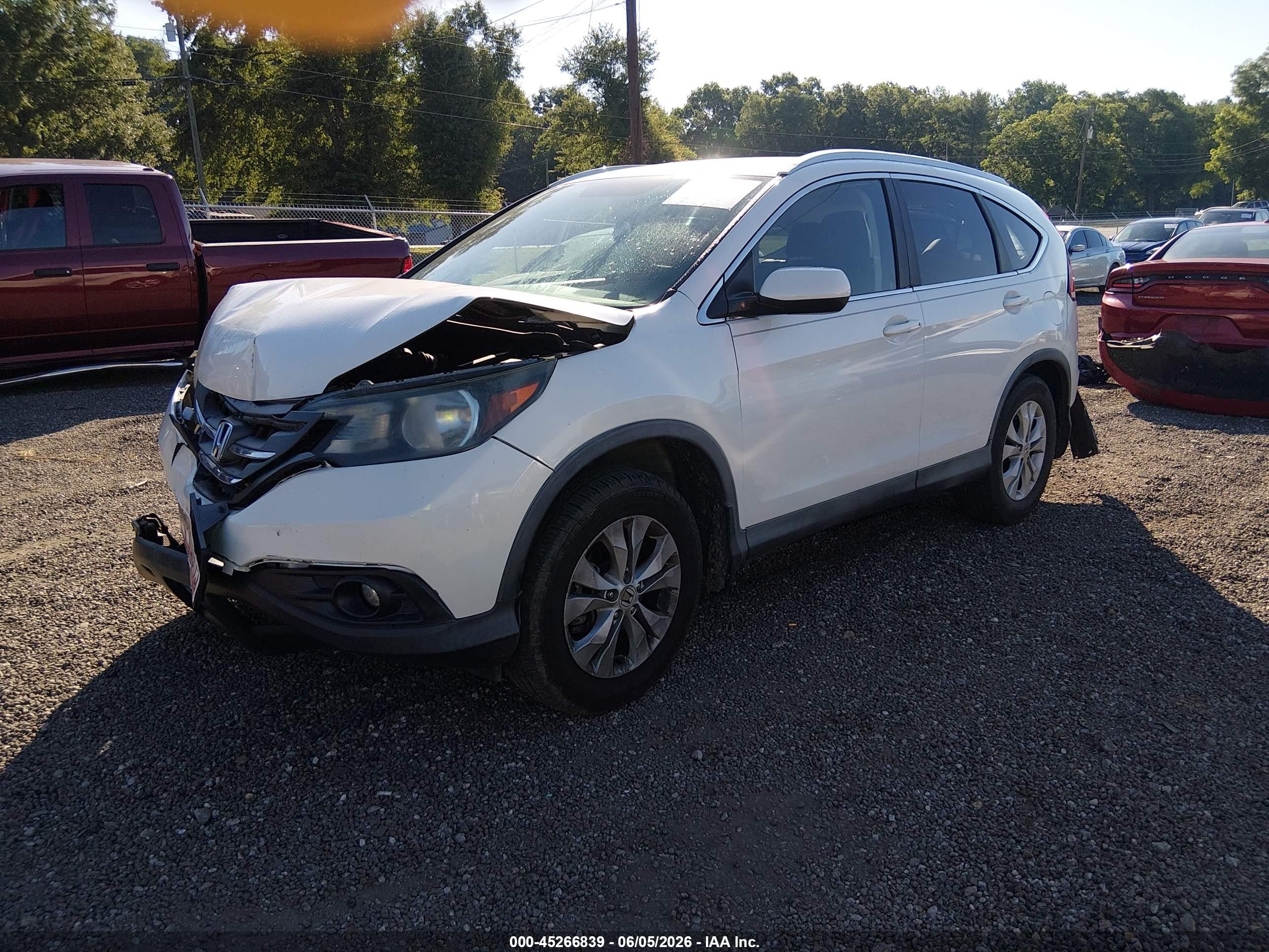 2014 Honda Cr-v Ex-l White vin: 5J6RM4H77EL081843