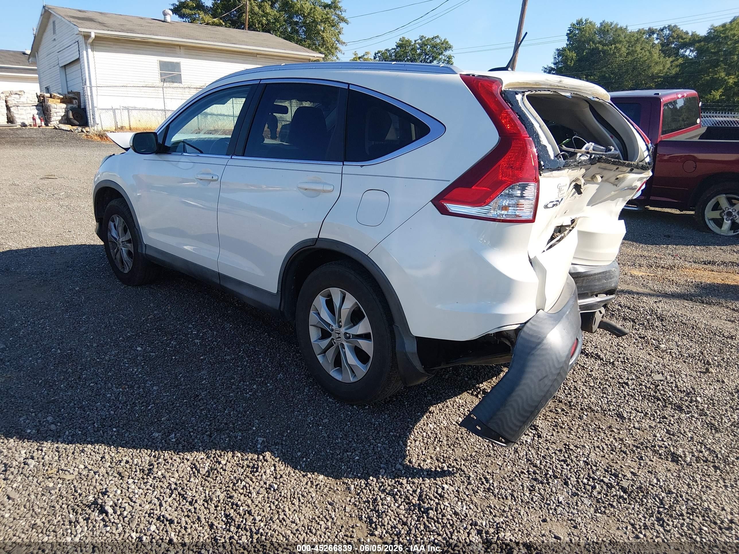 2014 Honda Cr-v Ex-l White vin: 5J6RM4H77EL081843