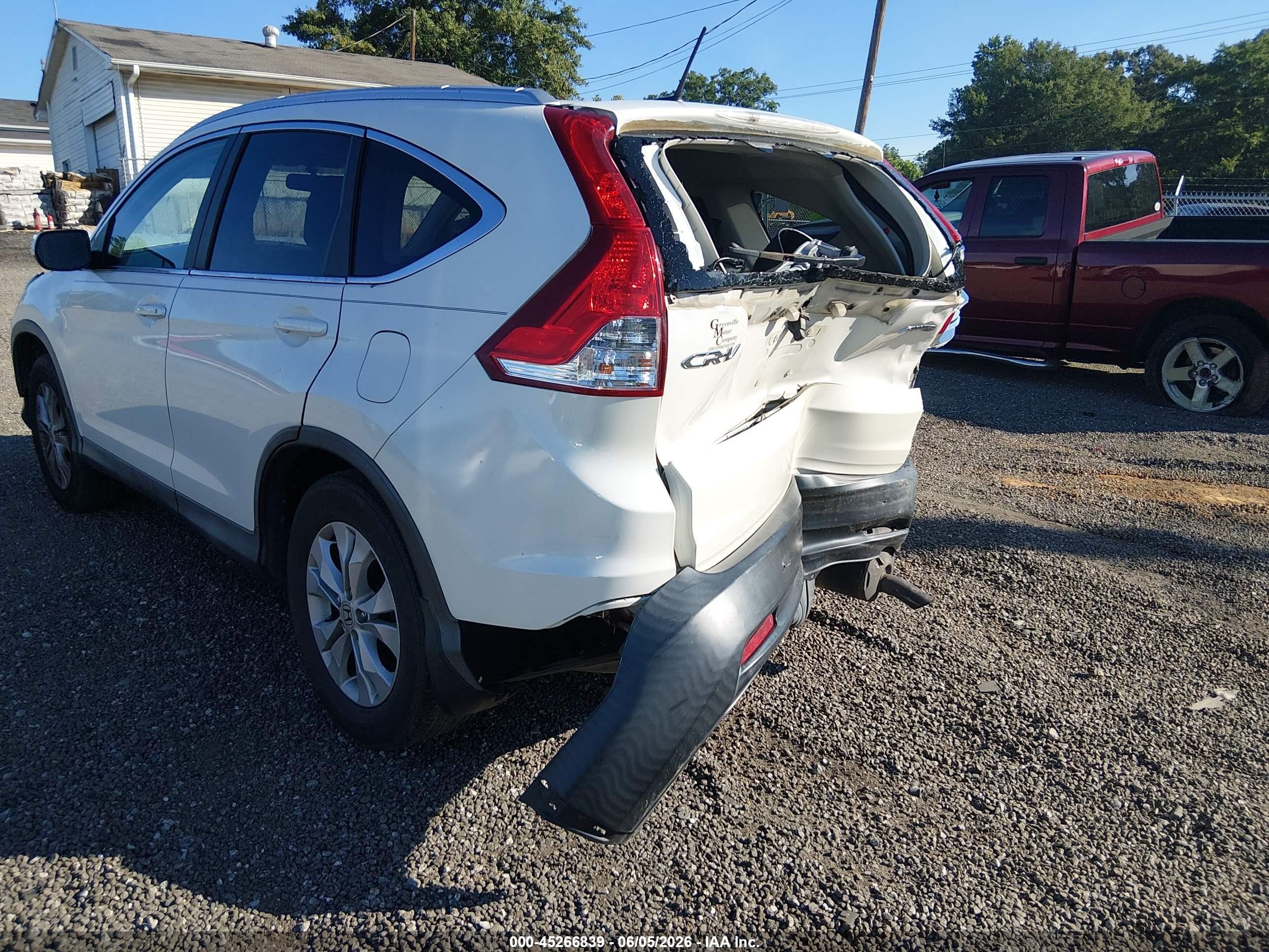 2014 Honda Cr-v Ex-l White vin: 5J6RM4H77EL081843
