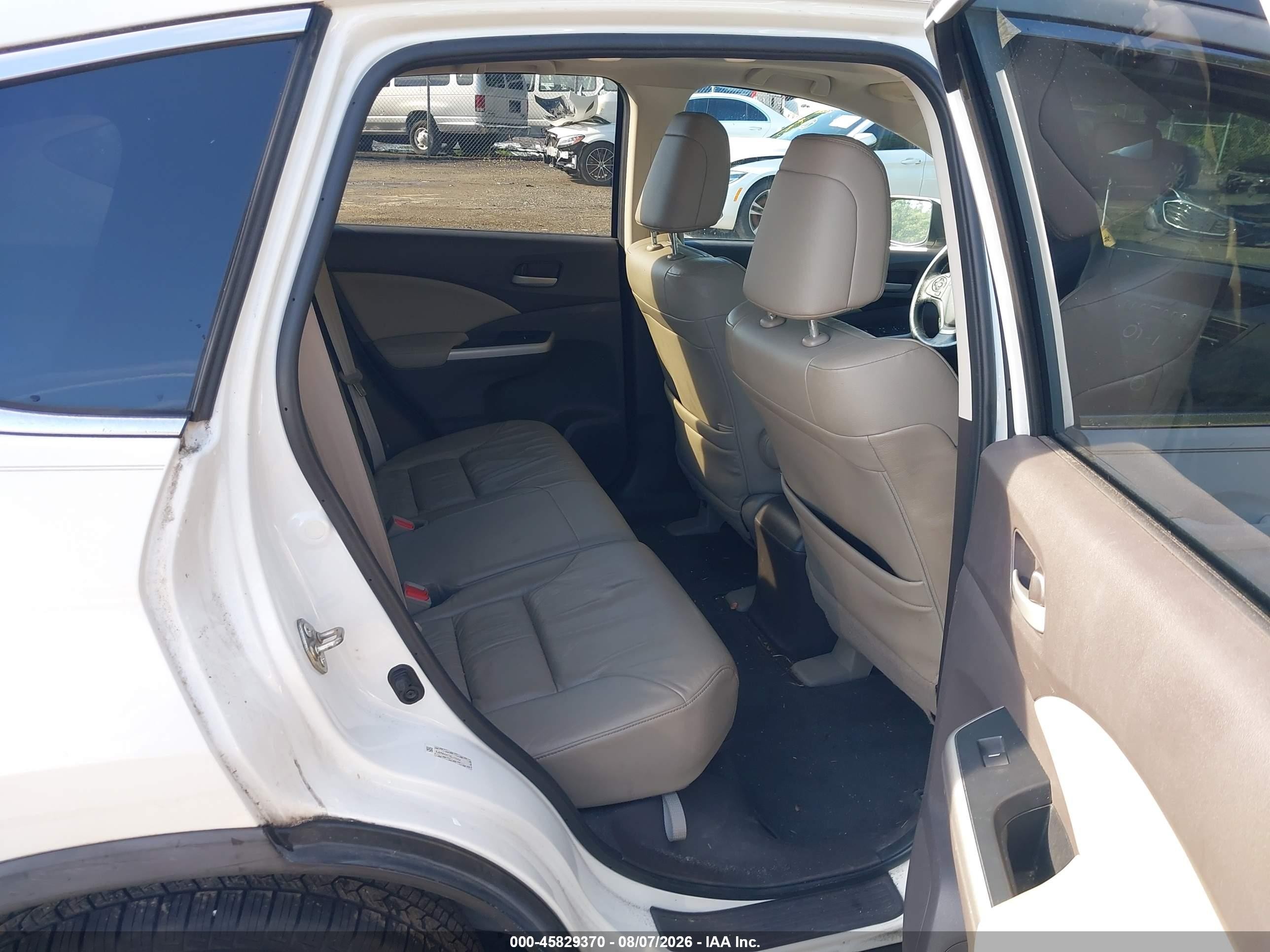 2014 Honda Cr-v Ex-l White vin: 5J6RM4H77EL111004