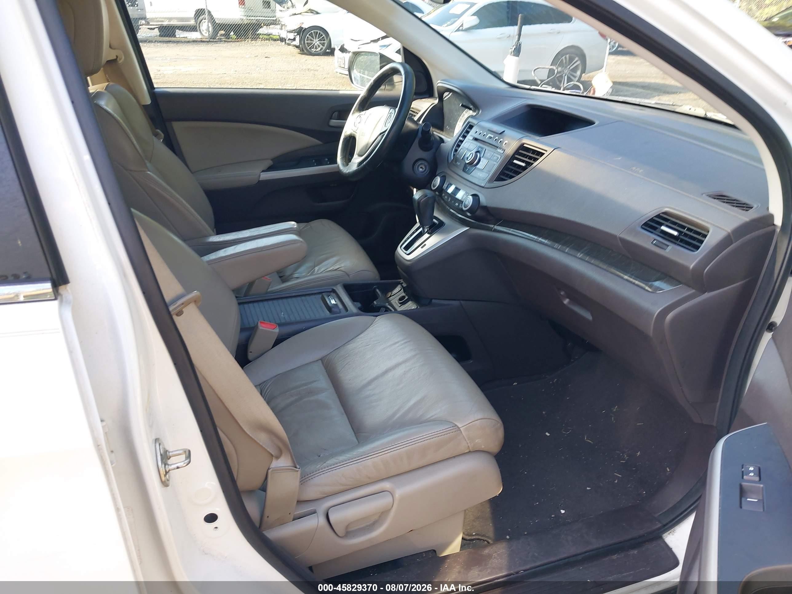 2014 Honda Cr-v Ex-l White vin: 5J6RM4H77EL111004