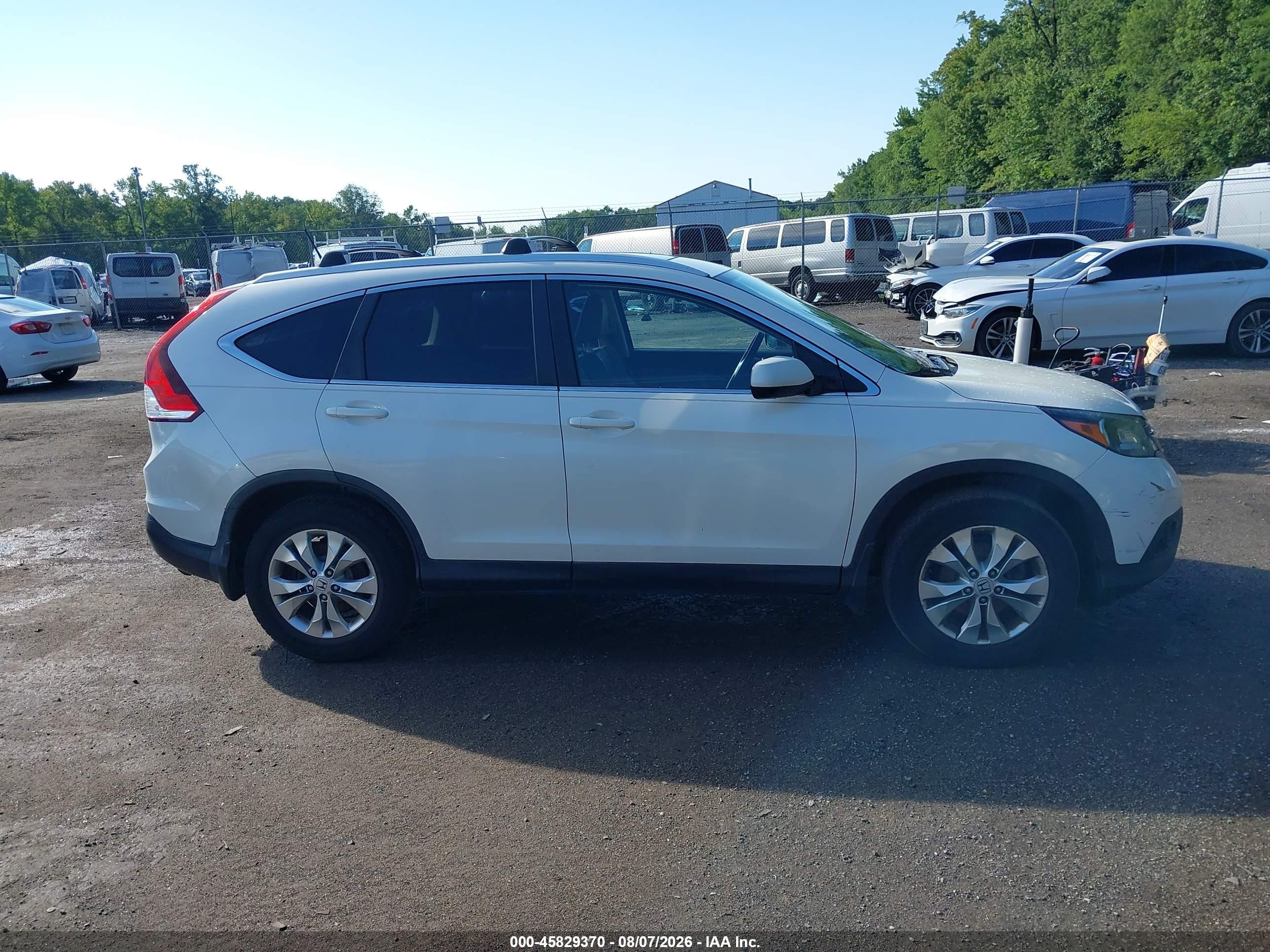 2014 Honda Cr-v Ex-l White vin: 5J6RM4H77EL111004