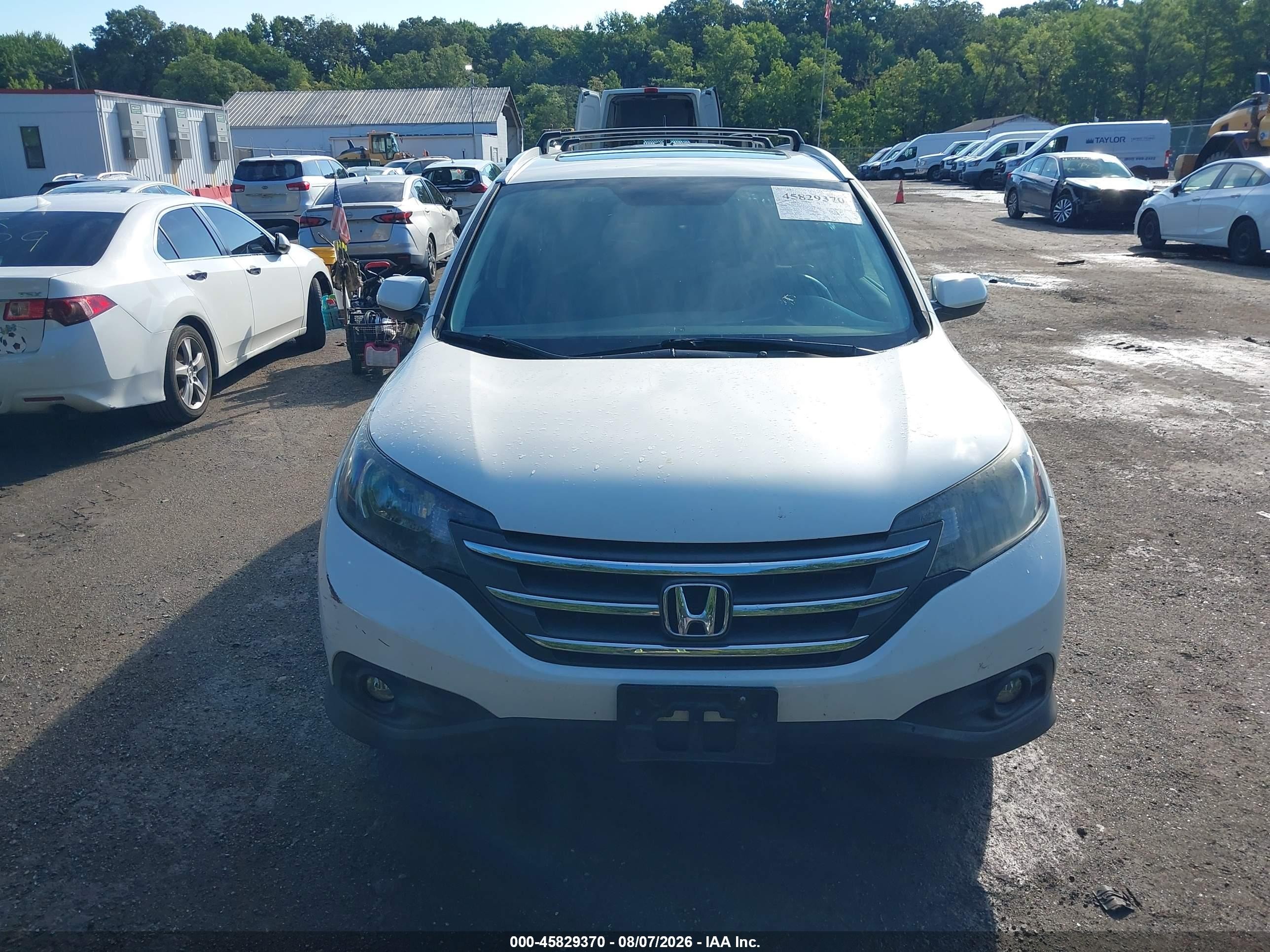 2014 Honda Cr-v Ex-l White vin: 5J6RM4H77EL111004