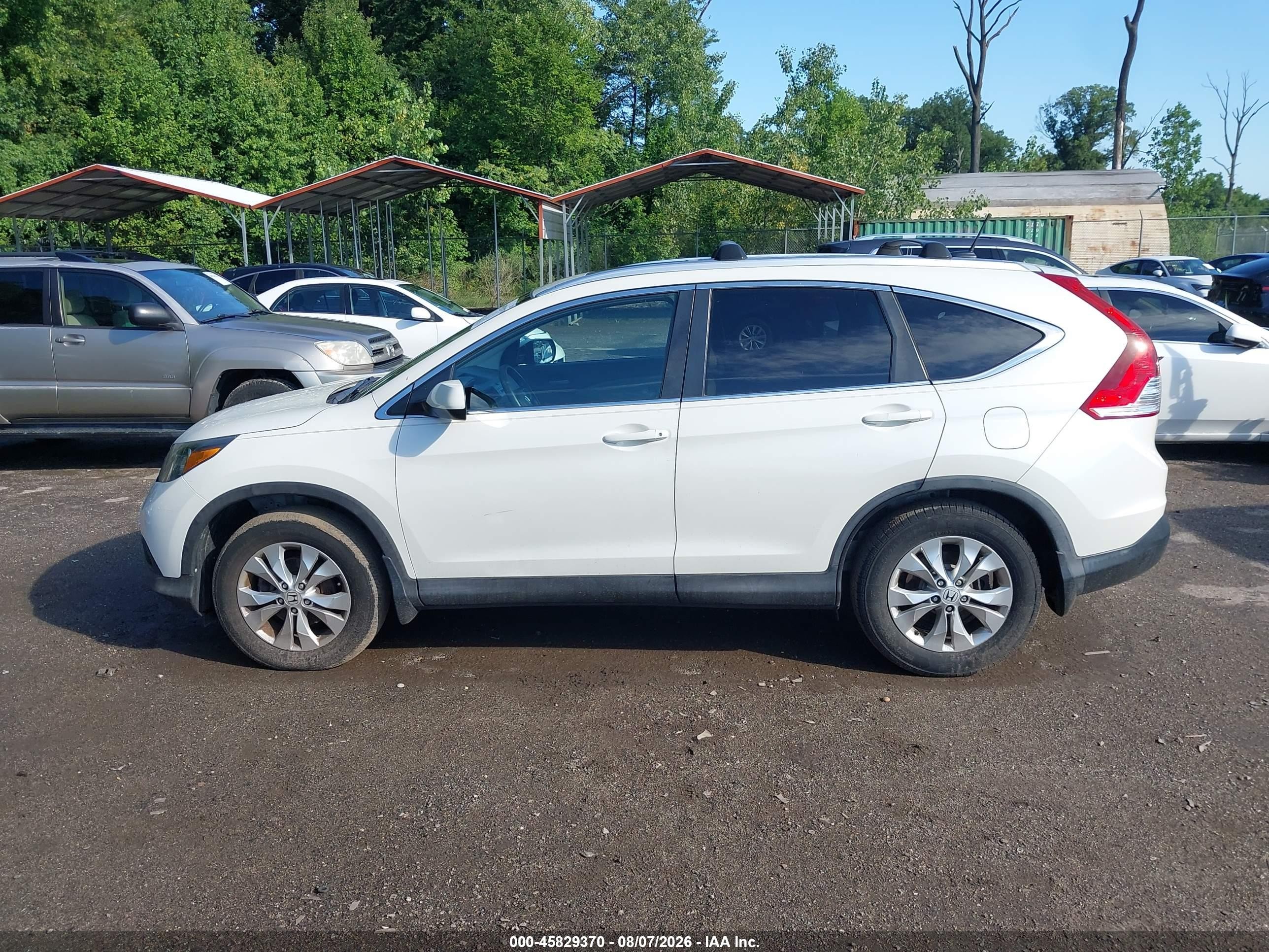 2014 Honda Cr-v Ex-l White vin: 5J6RM4H77EL111004