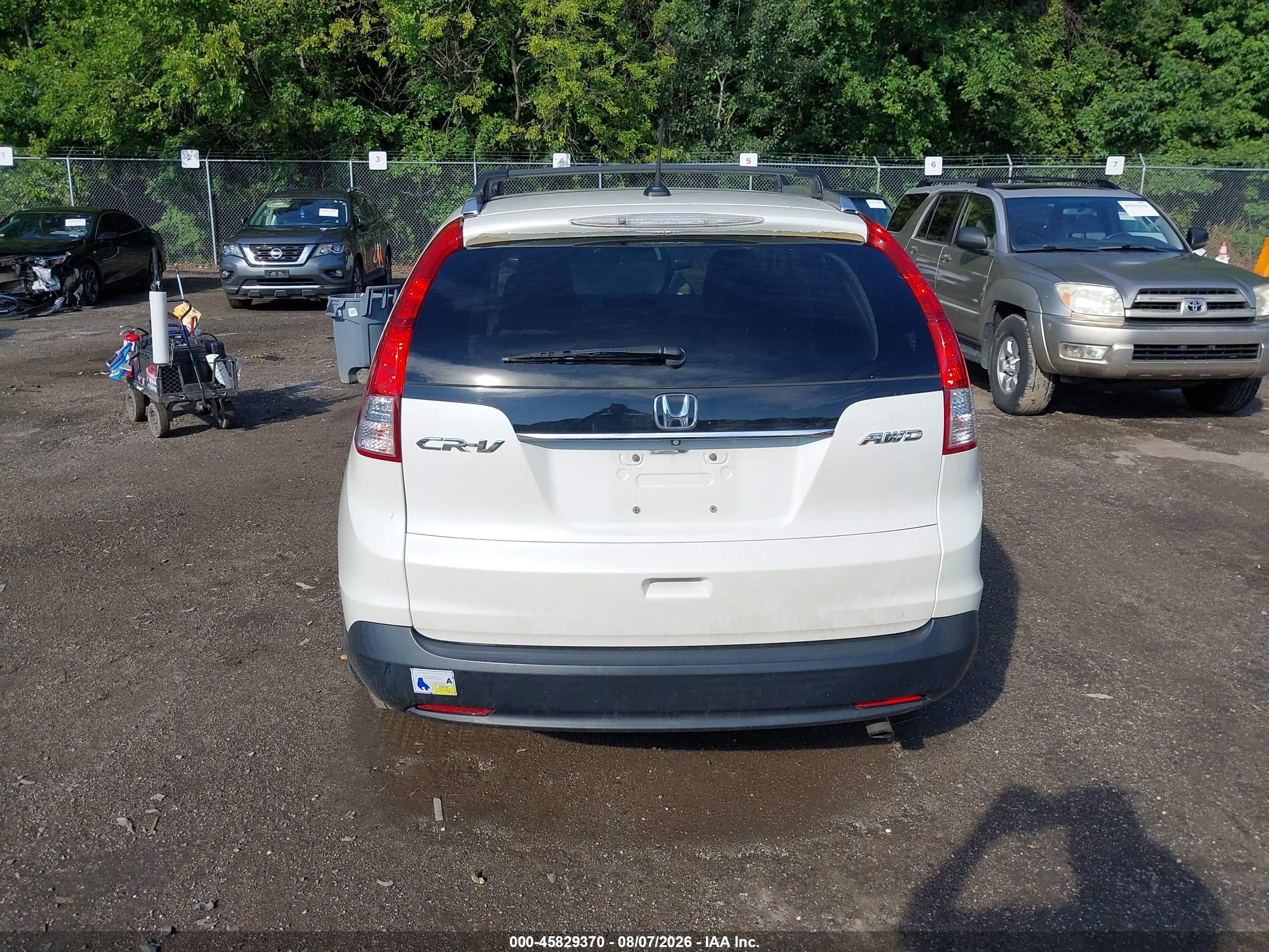 2014 Honda Cr-v Ex-l White vin: 5J6RM4H77EL111004