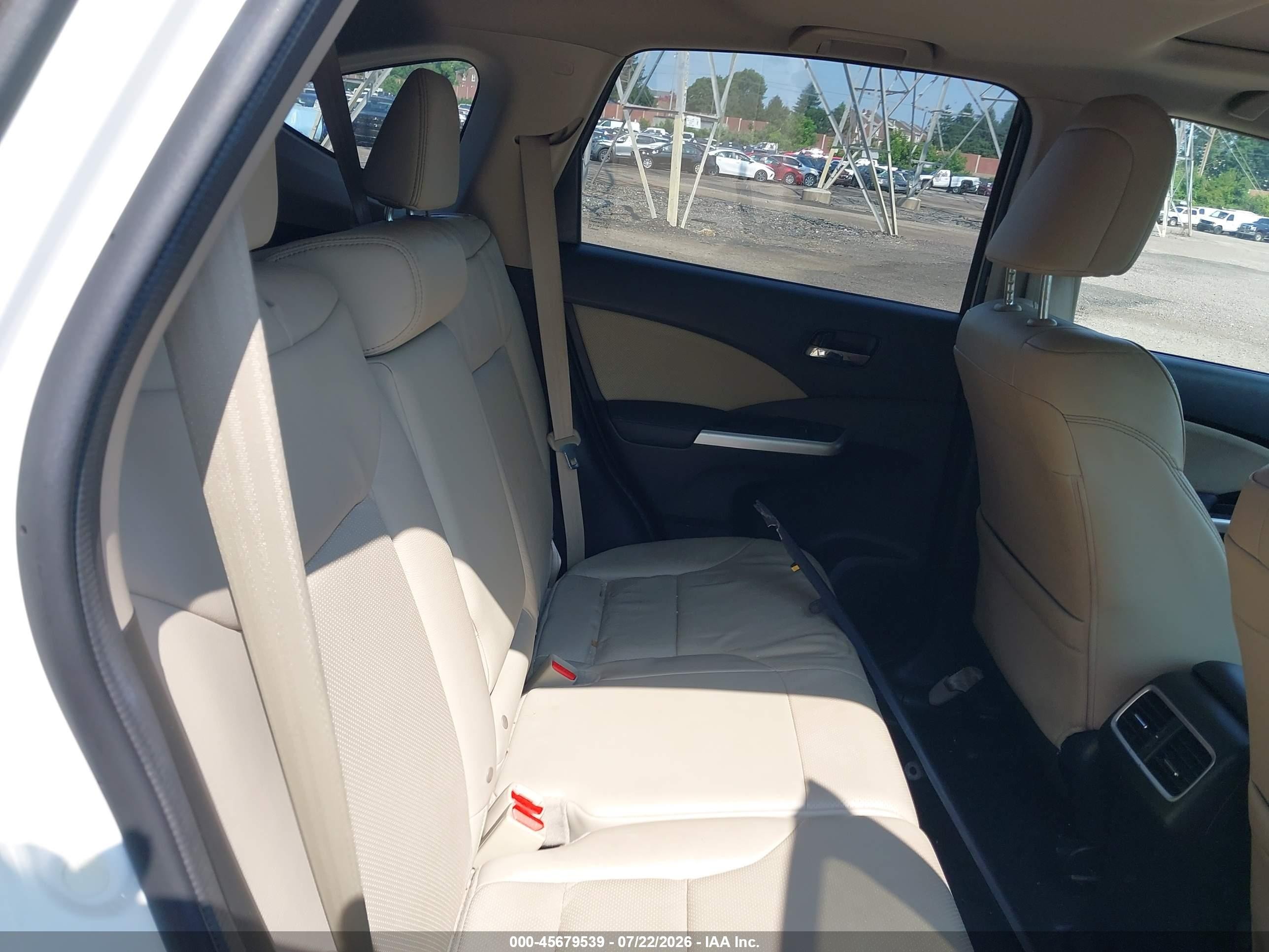 2015 Honda Cr-v Ex-l White vin: 5J6RM4H77FL051923