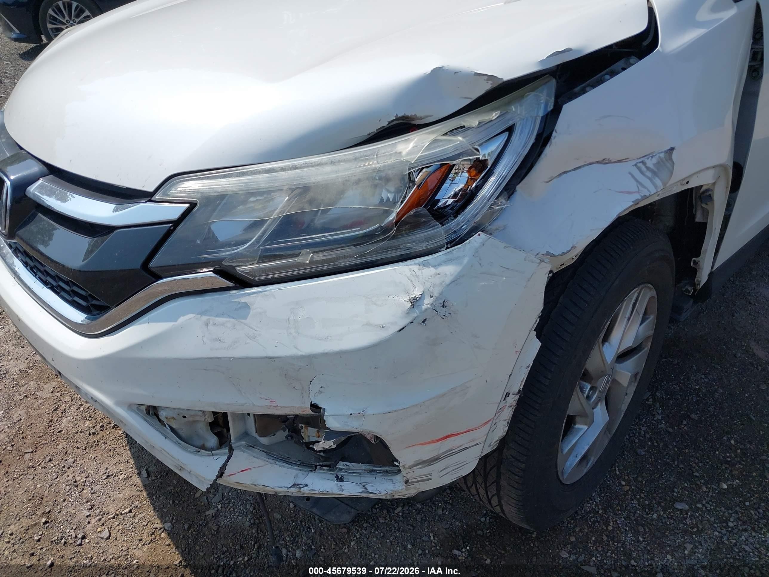 2015 Honda Cr-v Ex-l White vin: 5J6RM4H77FL051923