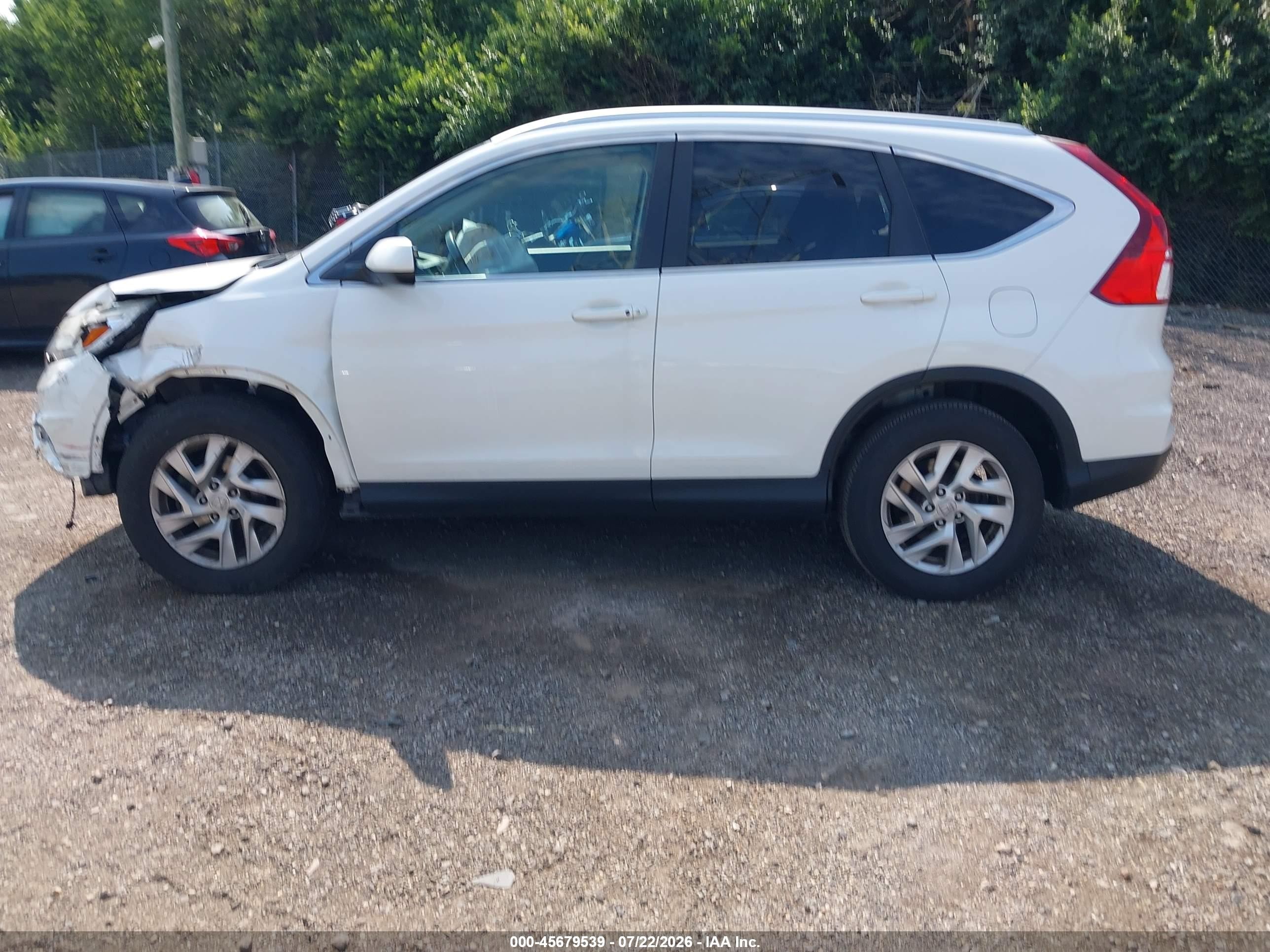 2015 Honda Cr-v Ex-l White vin: 5J6RM4H77FL051923