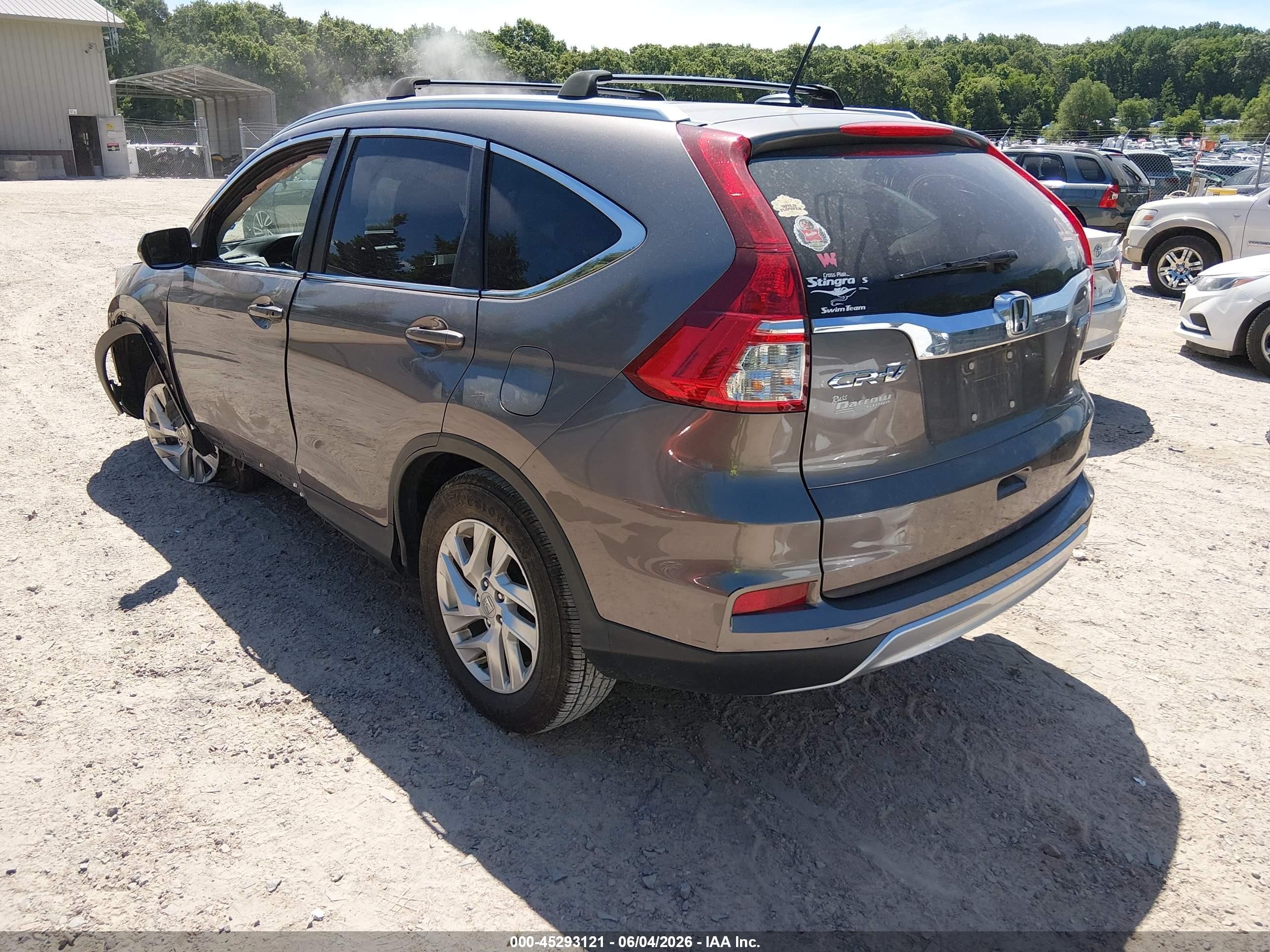 2015 Honda Cr-v Ex-l Gray vin: 5J6RM4H77FL063585