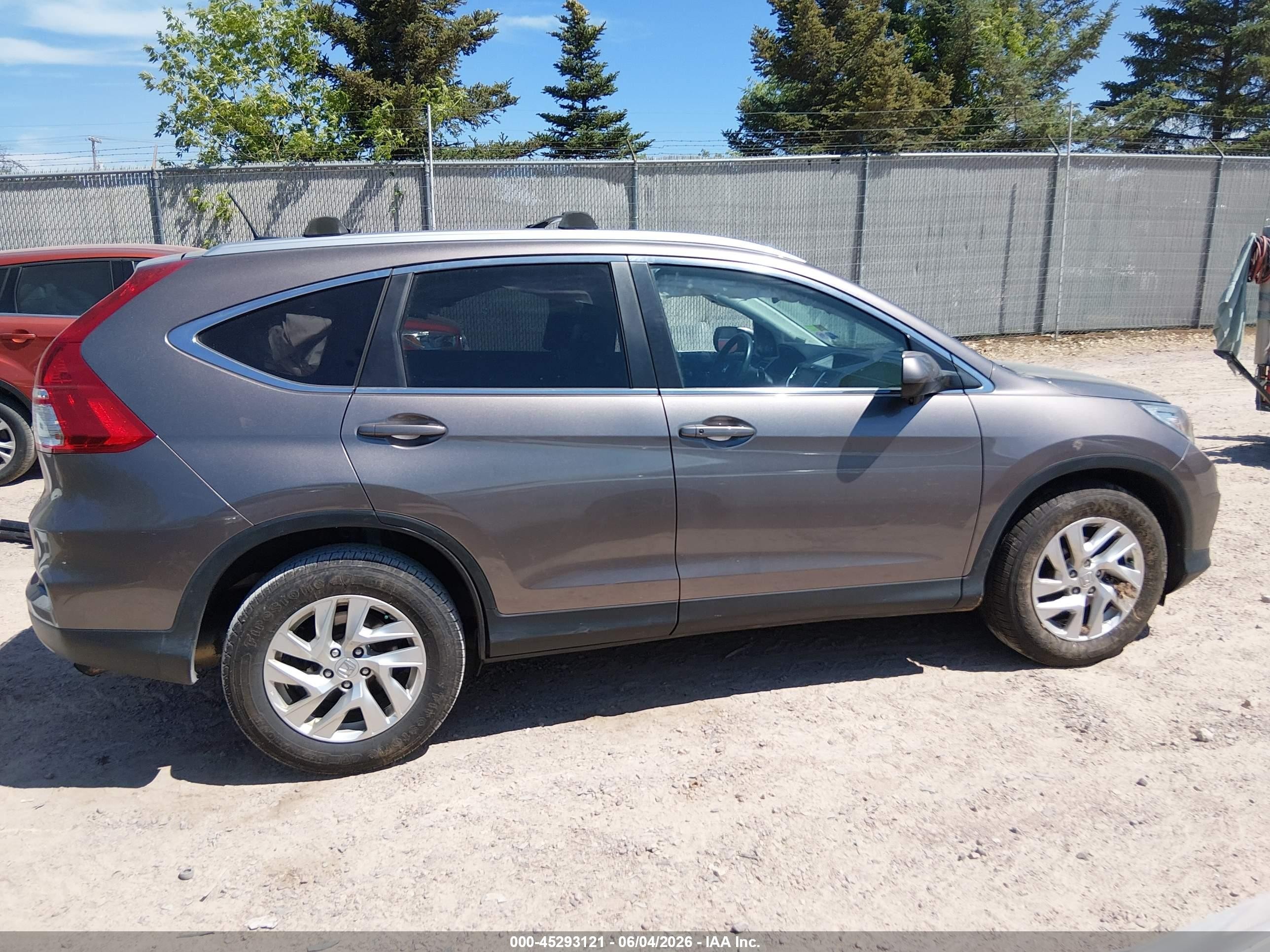 2015 Honda Cr-v Ex-l Gray vin: 5J6RM4H77FL063585