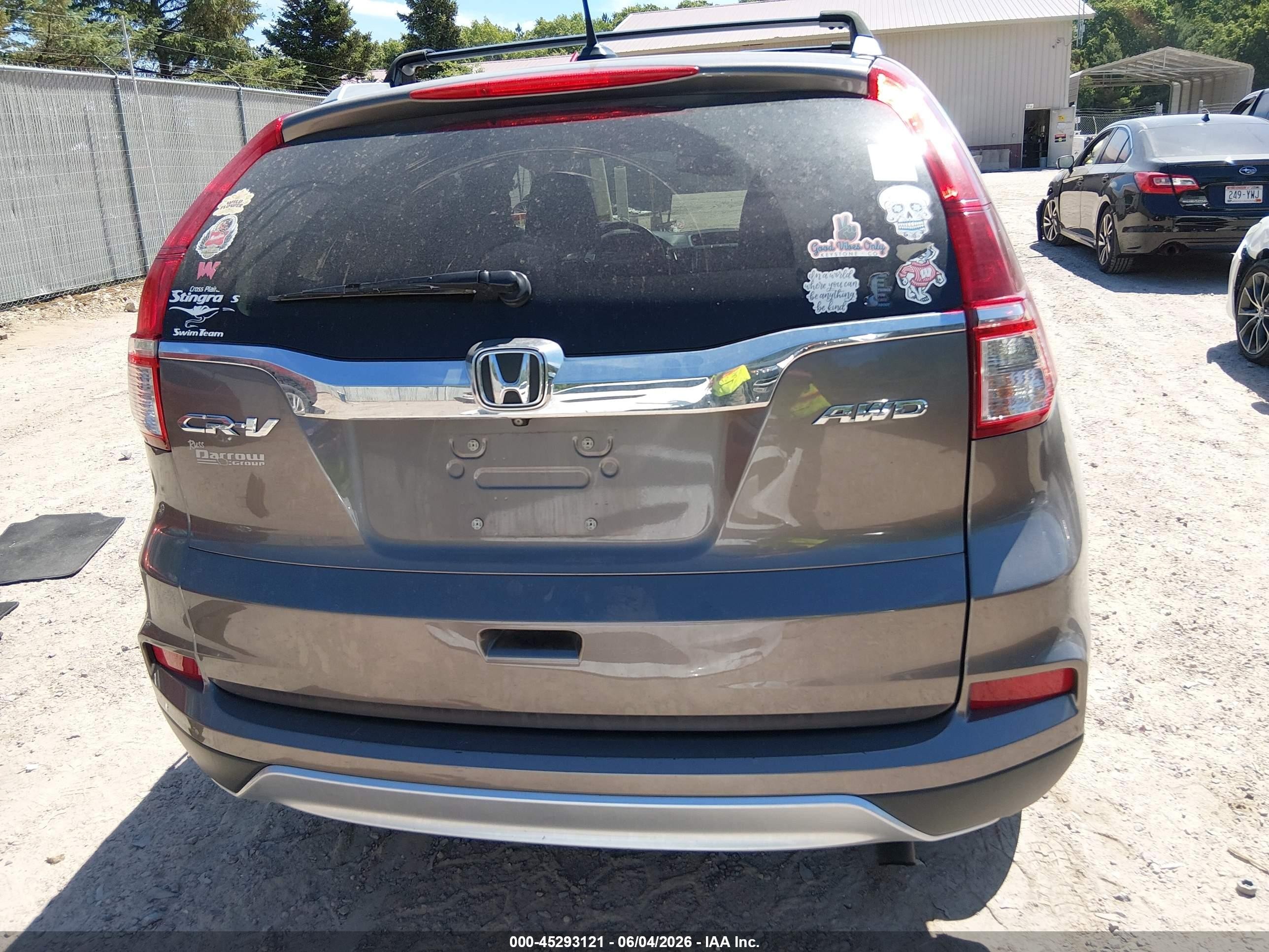 2015 Honda Cr-v Ex-l Gray vin: 5J6RM4H77FL063585