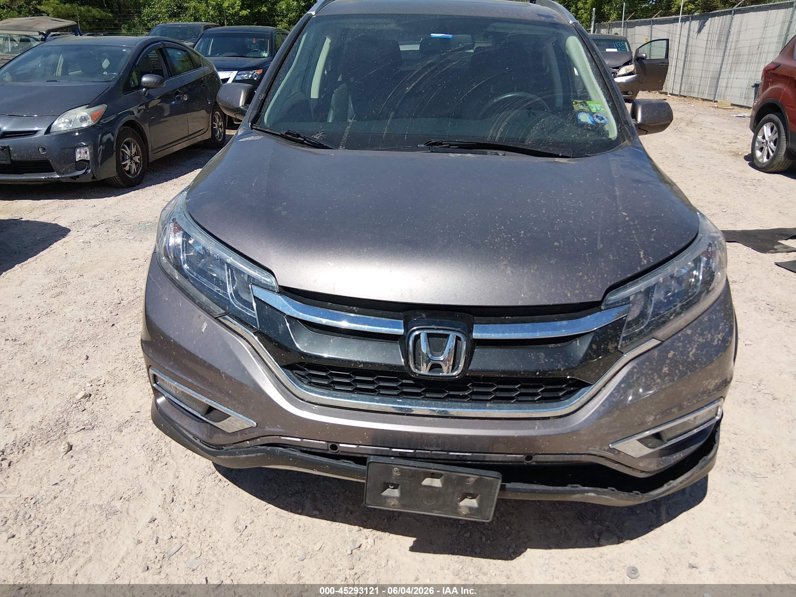 2015 Honda Cr-v Ex-l Gray vin: 5J6RM4H77FL063585