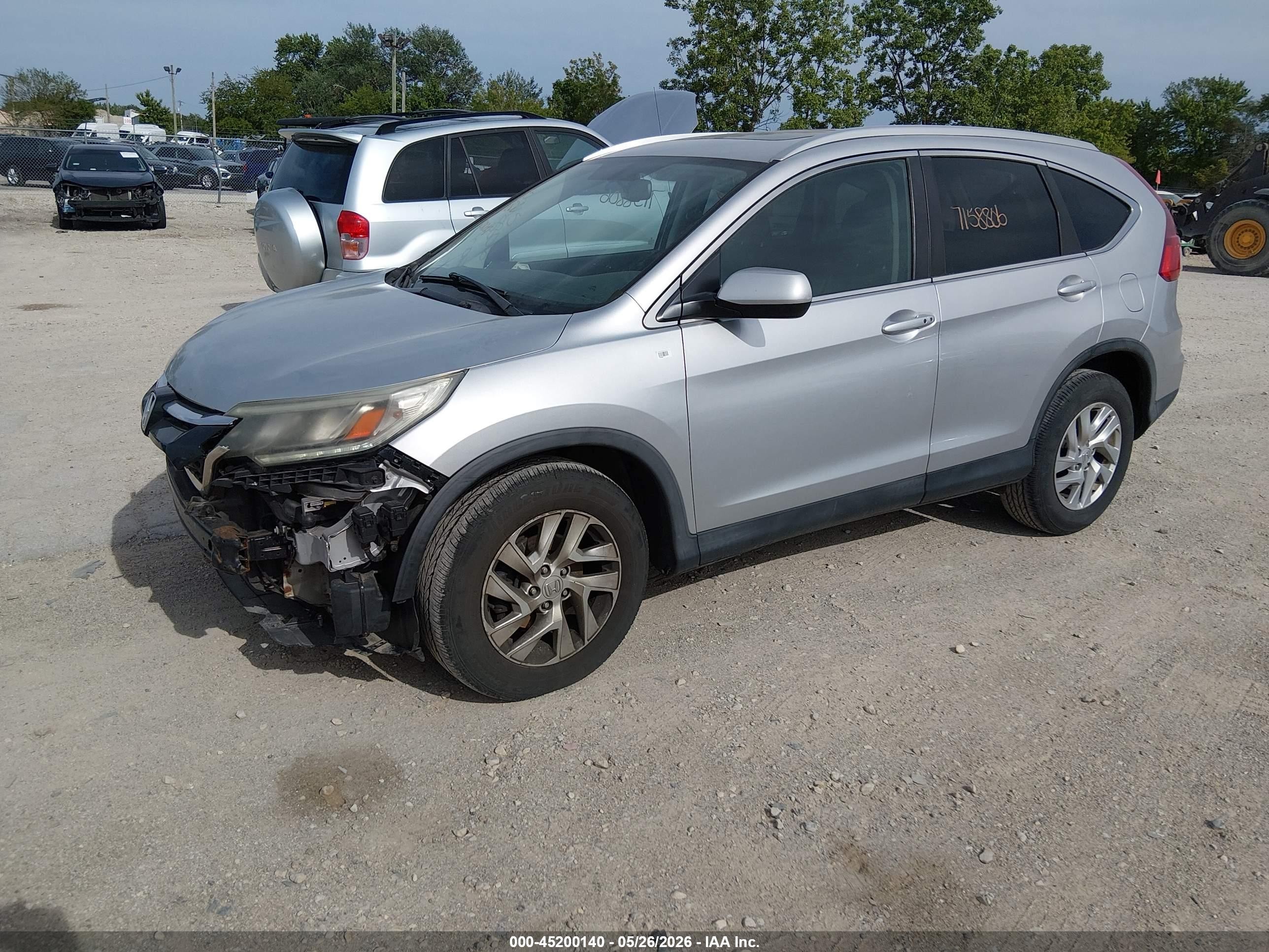 2015 Honda Cr-v Ex-l Silver vin: 5J6RM4H77FL077115