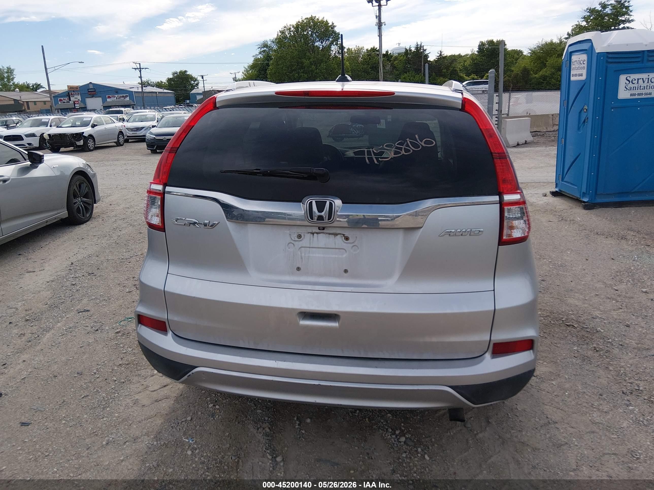 2015 Honda Cr-v Ex-l Silver vin: 5J6RM4H77FL077115