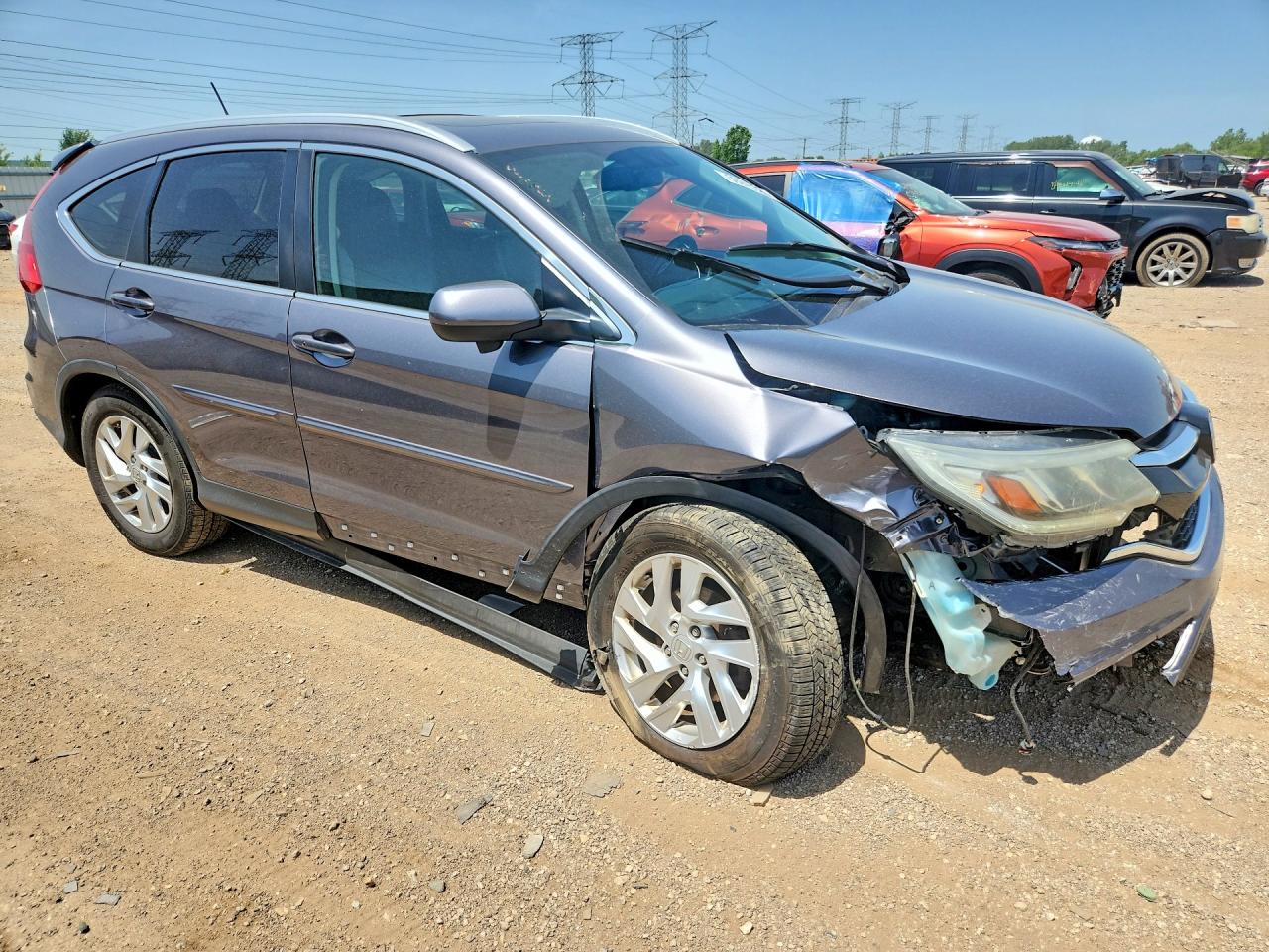 2015 Honda Cr-v Exl Gray vin: 5J6RM4H77FL081858