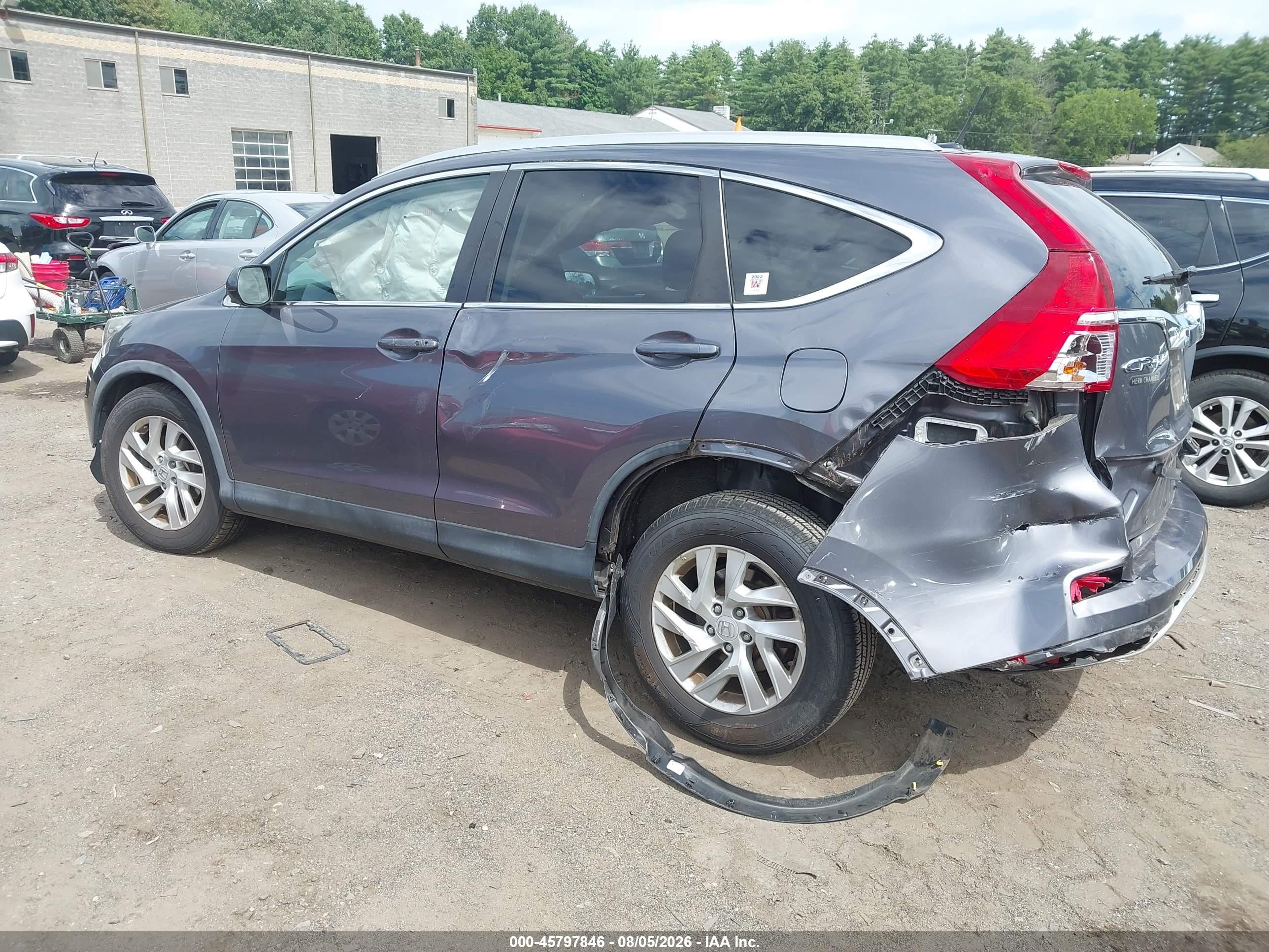 2015 Honda Cr-v Ex-l Gray vin: 5J6RM4H77FL133117