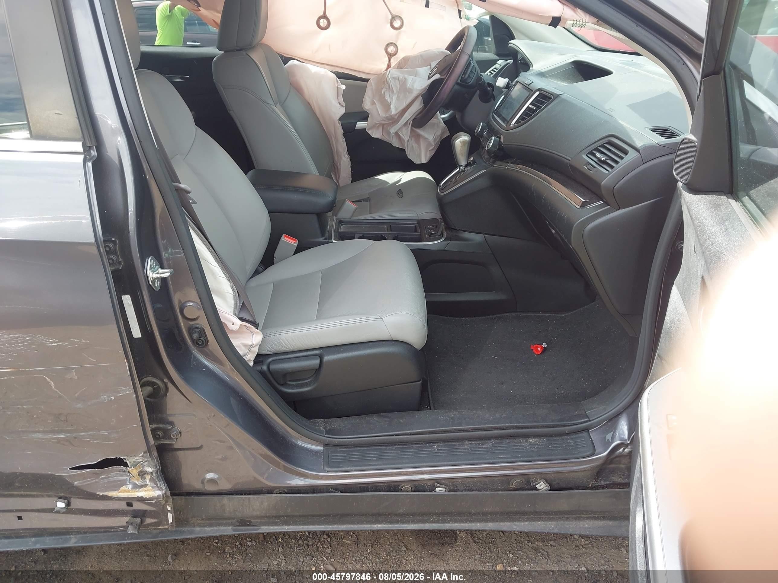 2015 Honda Cr-v Ex-l Gray vin: 5J6RM4H77FL133117