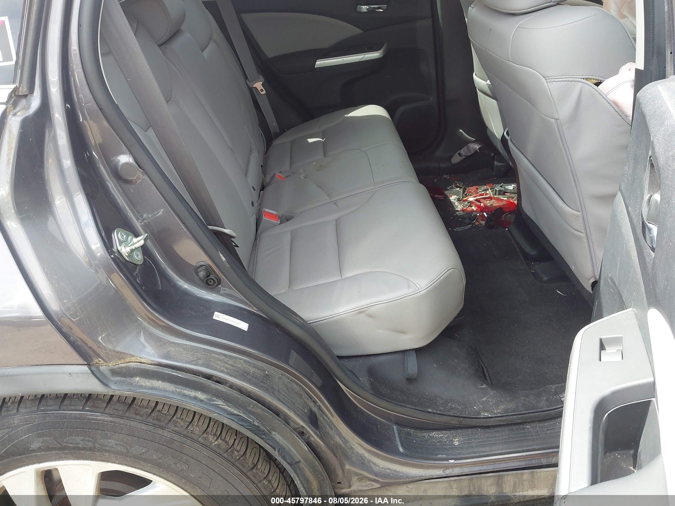 2015 Honda Cr-v Ex-l Gray vin: 5J6RM4H77FL133117