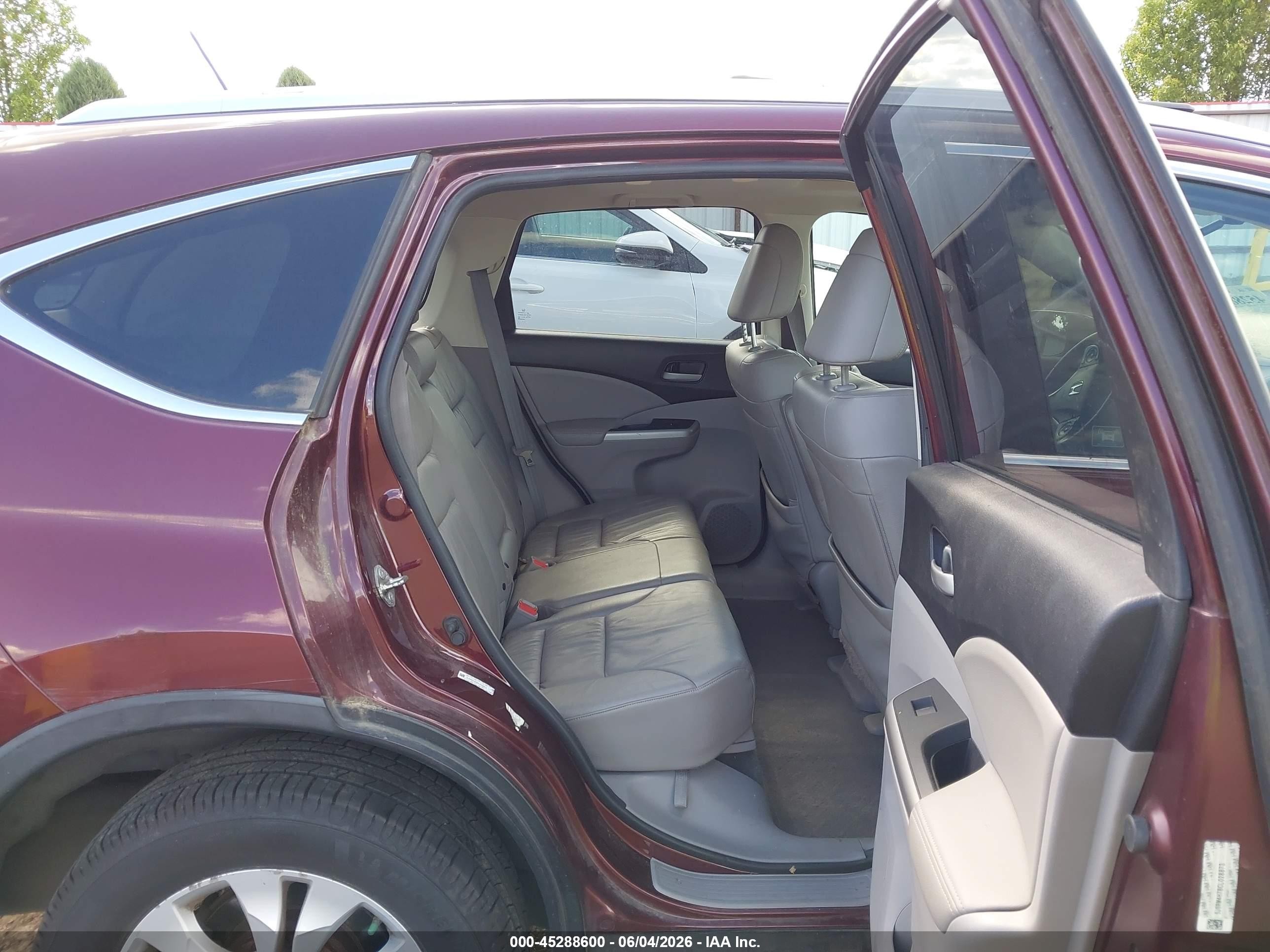 2012 Honda Cr-v Ex-l Burgundy vin: 5J6RM4H78CL028873
