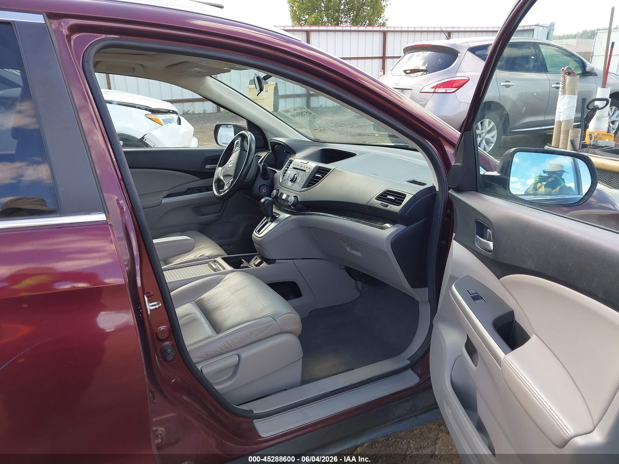 2012 Honda Cr-v Ex-l Burgundy vin: 5J6RM4H78CL028873