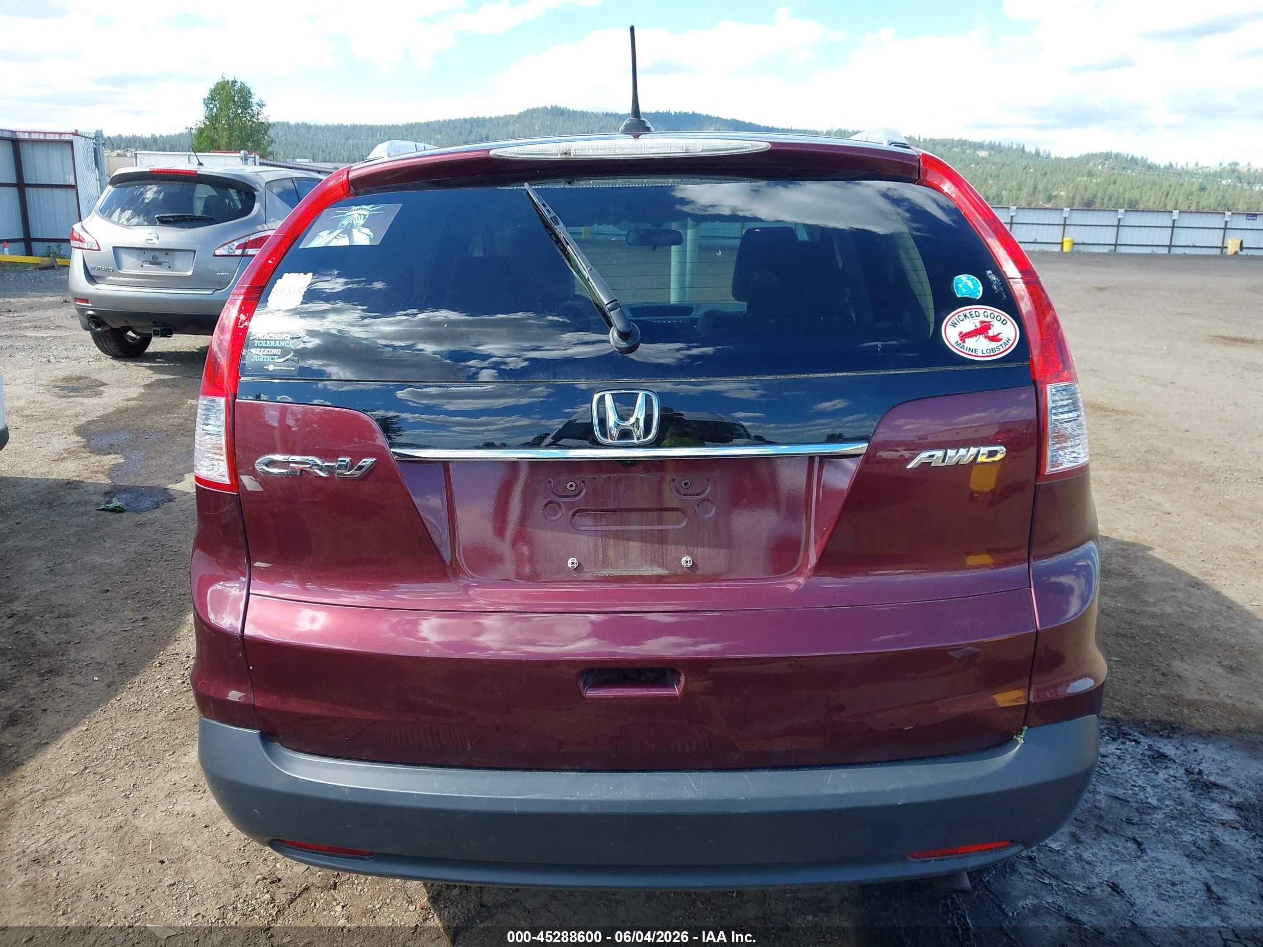 2012 Honda Cr-v Ex-l Burgundy vin: 5J6RM4H78CL028873