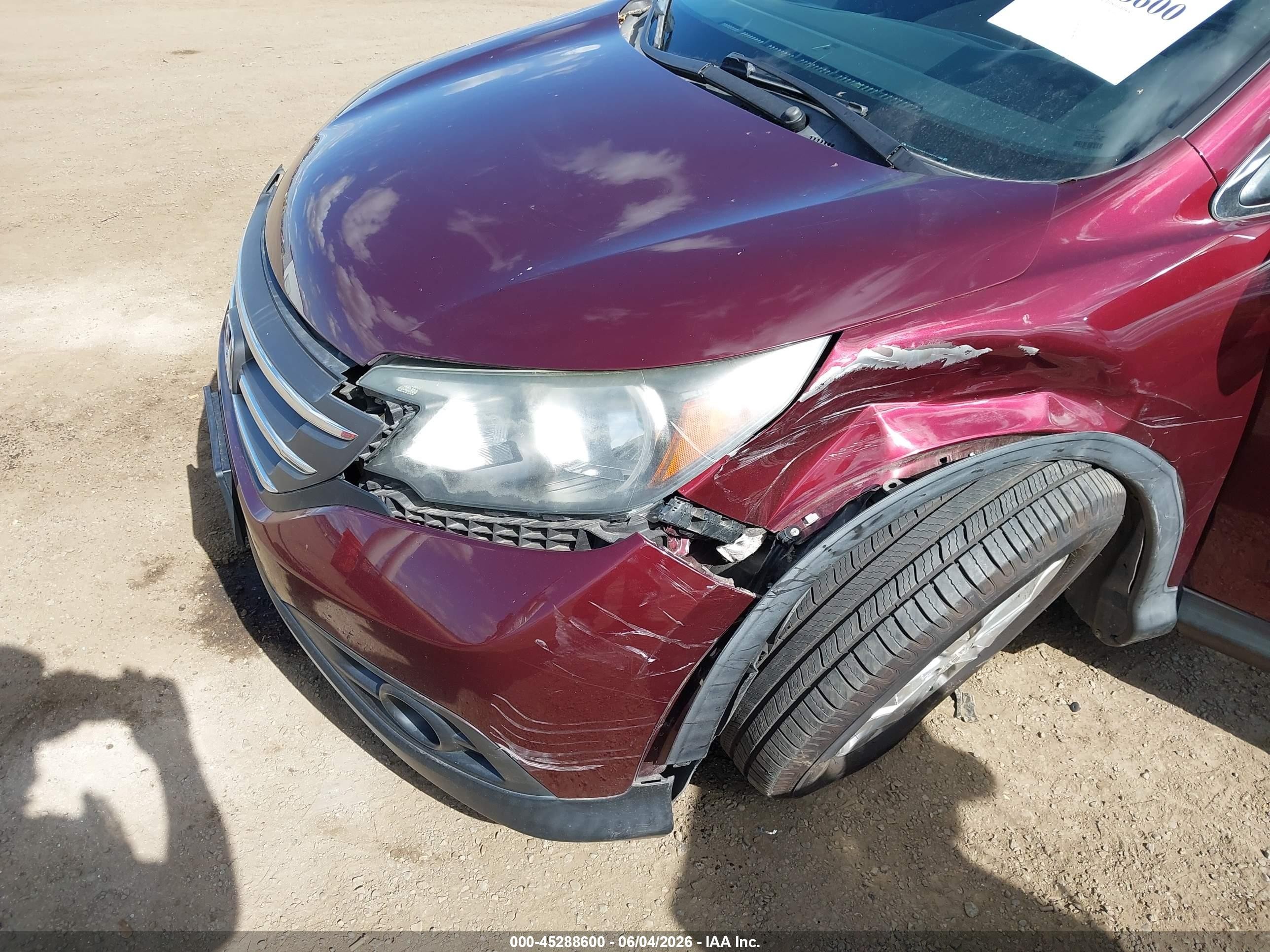 2012 Honda Cr-v Ex-l Burgundy vin: 5J6RM4H78CL028873