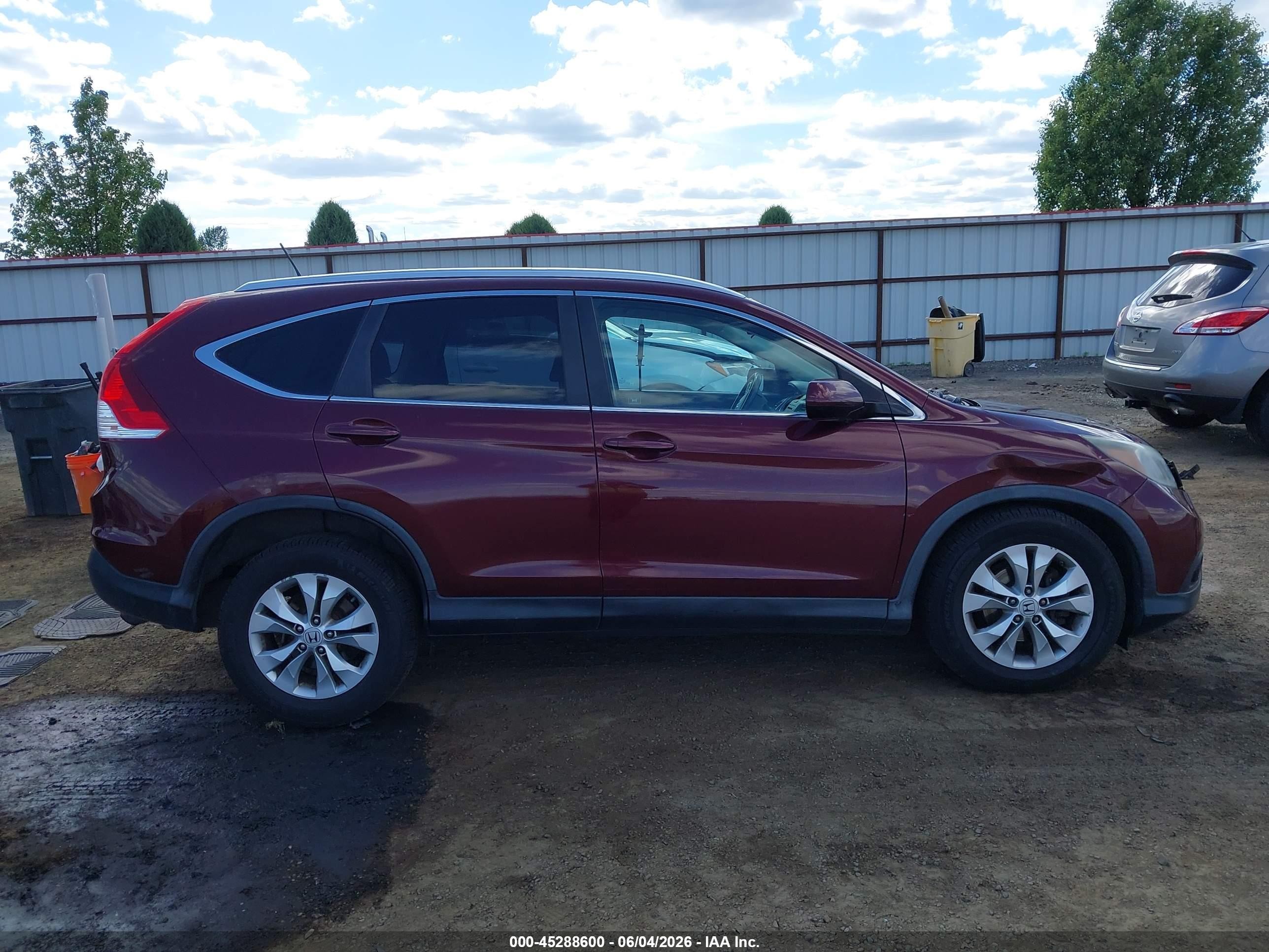 2012 Honda Cr-v Ex-l Burgundy vin: 5J6RM4H78CL028873