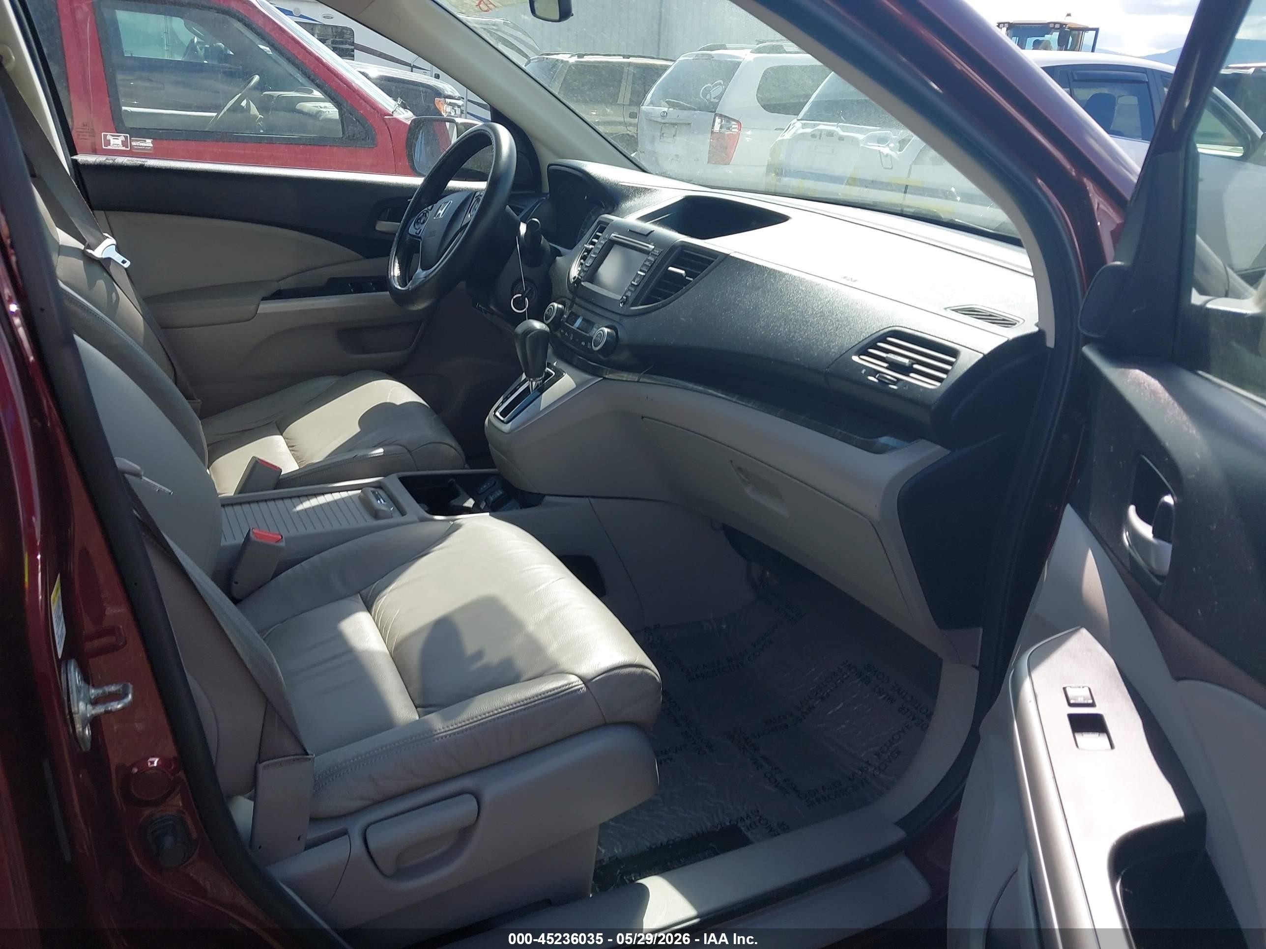 2012 Honda Cr-v Ex-l Maroon vin: 5J6RM4H78CL035063
