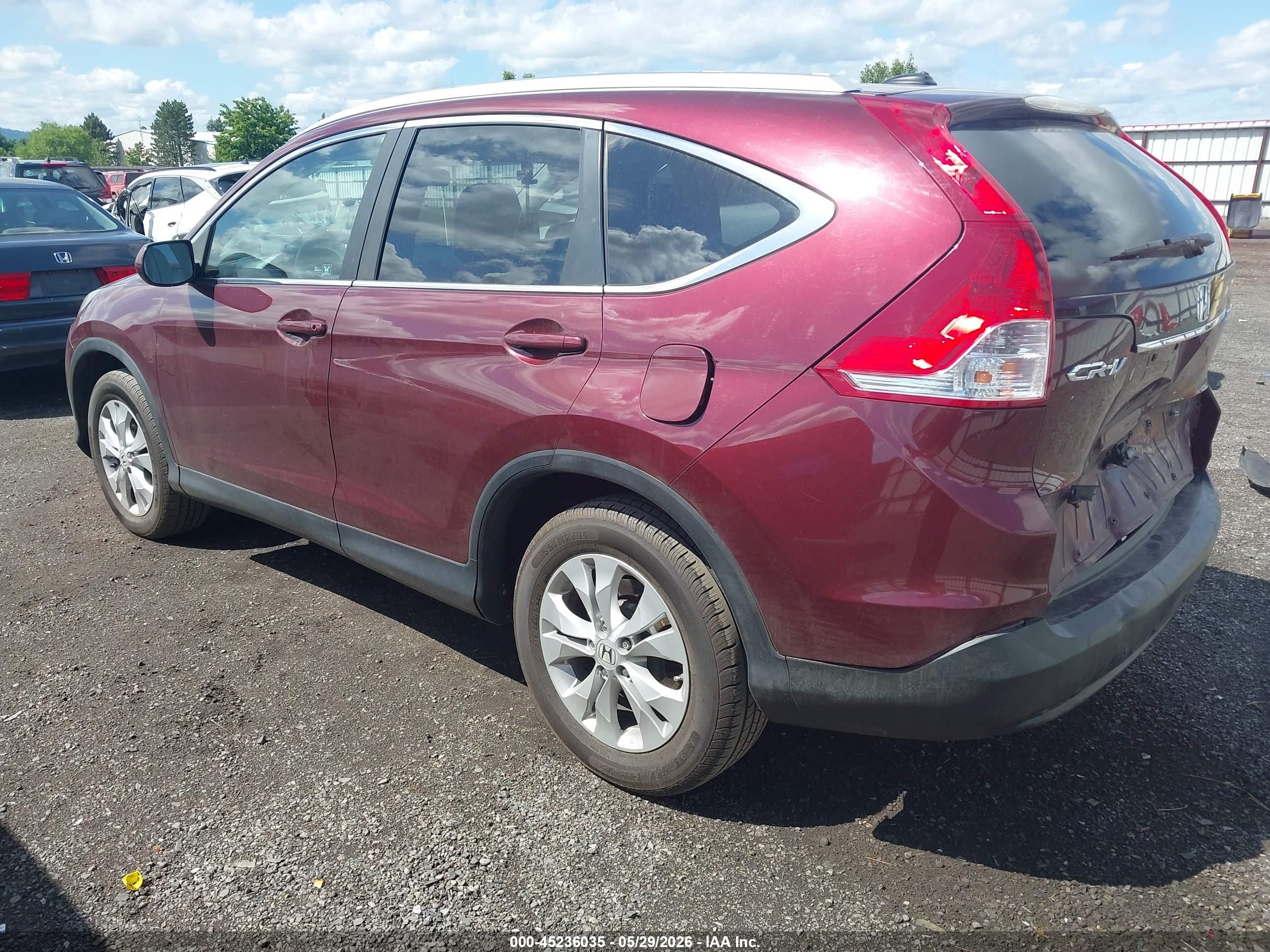 2012 Honda Cr-v Ex-l Maroon vin: 5J6RM4H78CL035063