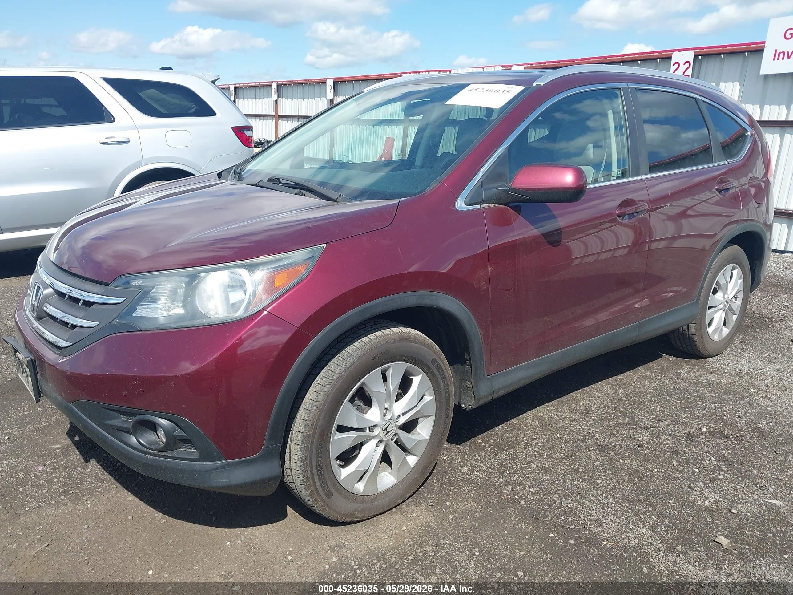 2012 Honda Cr-v Ex-l Maroon vin: 5J6RM4H78CL035063