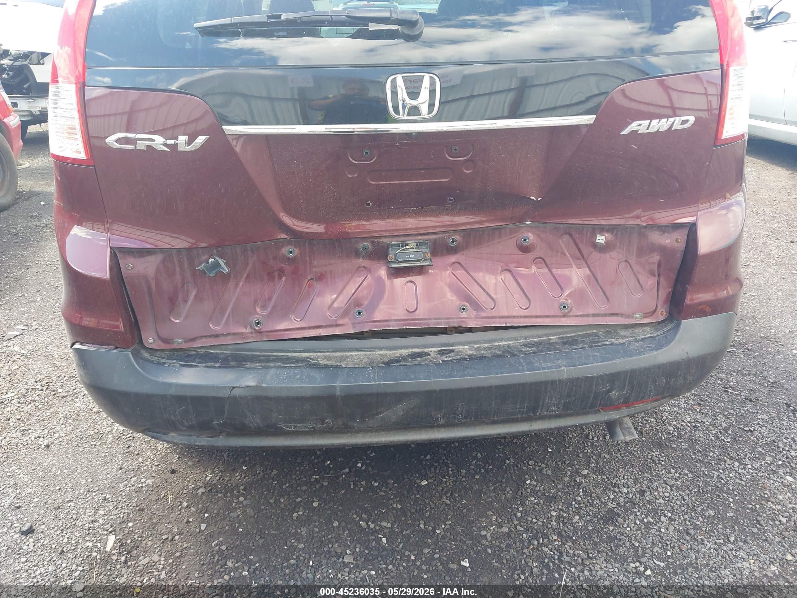 2012 Honda Cr-v Ex-l Maroon vin: 5J6RM4H78CL035063