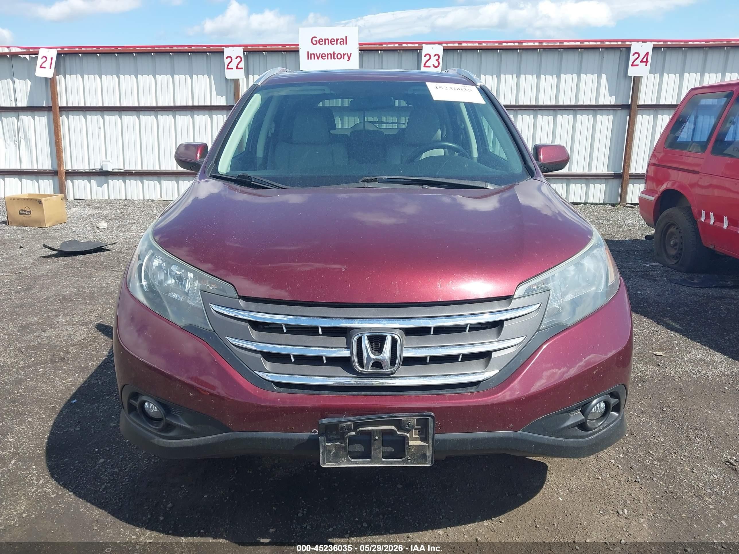 2012 Honda Cr-v Ex-l Maroon vin: 5J6RM4H78CL035063