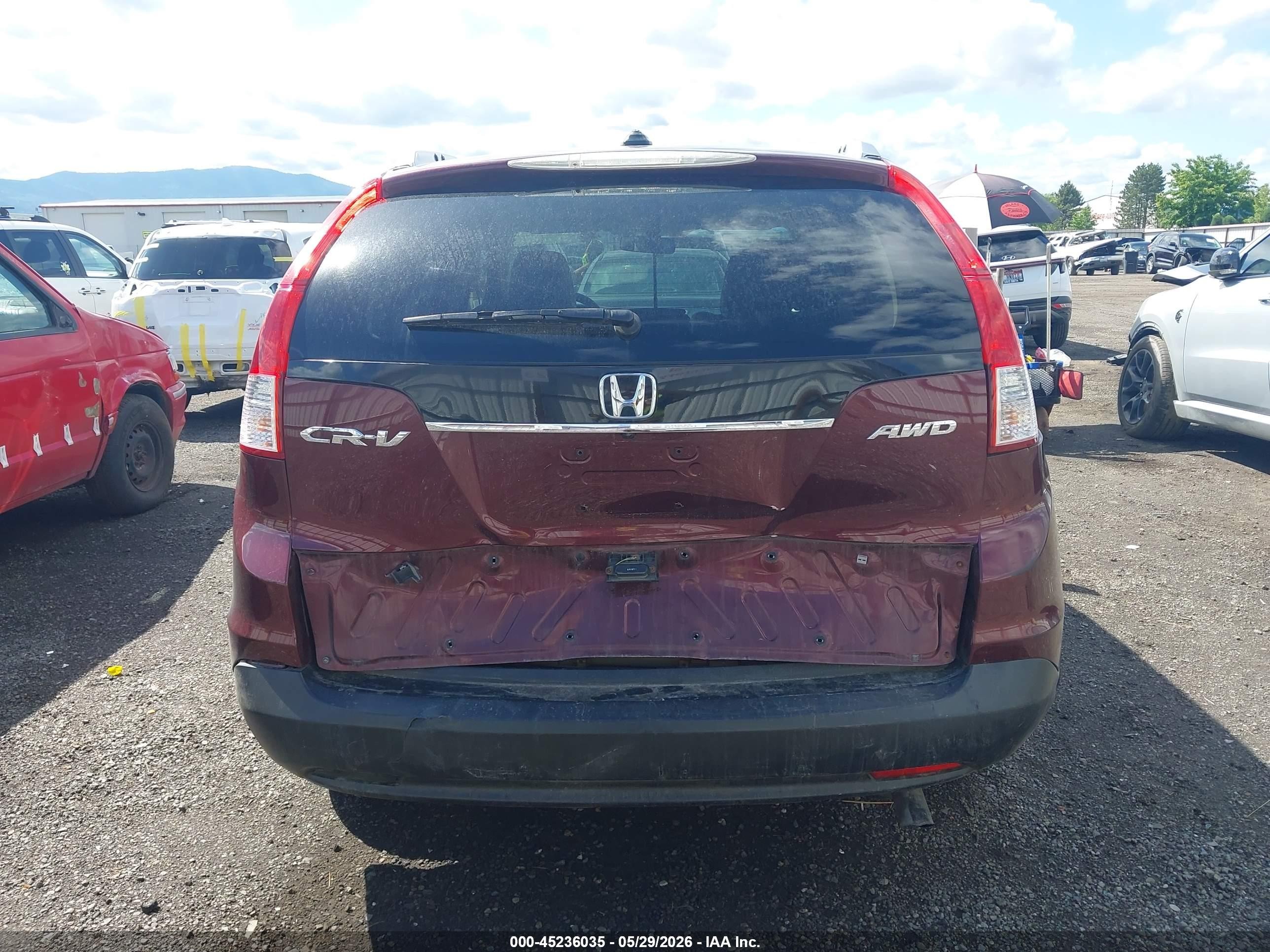 2012 Honda Cr-v Ex-l Maroon vin: 5J6RM4H78CL035063
