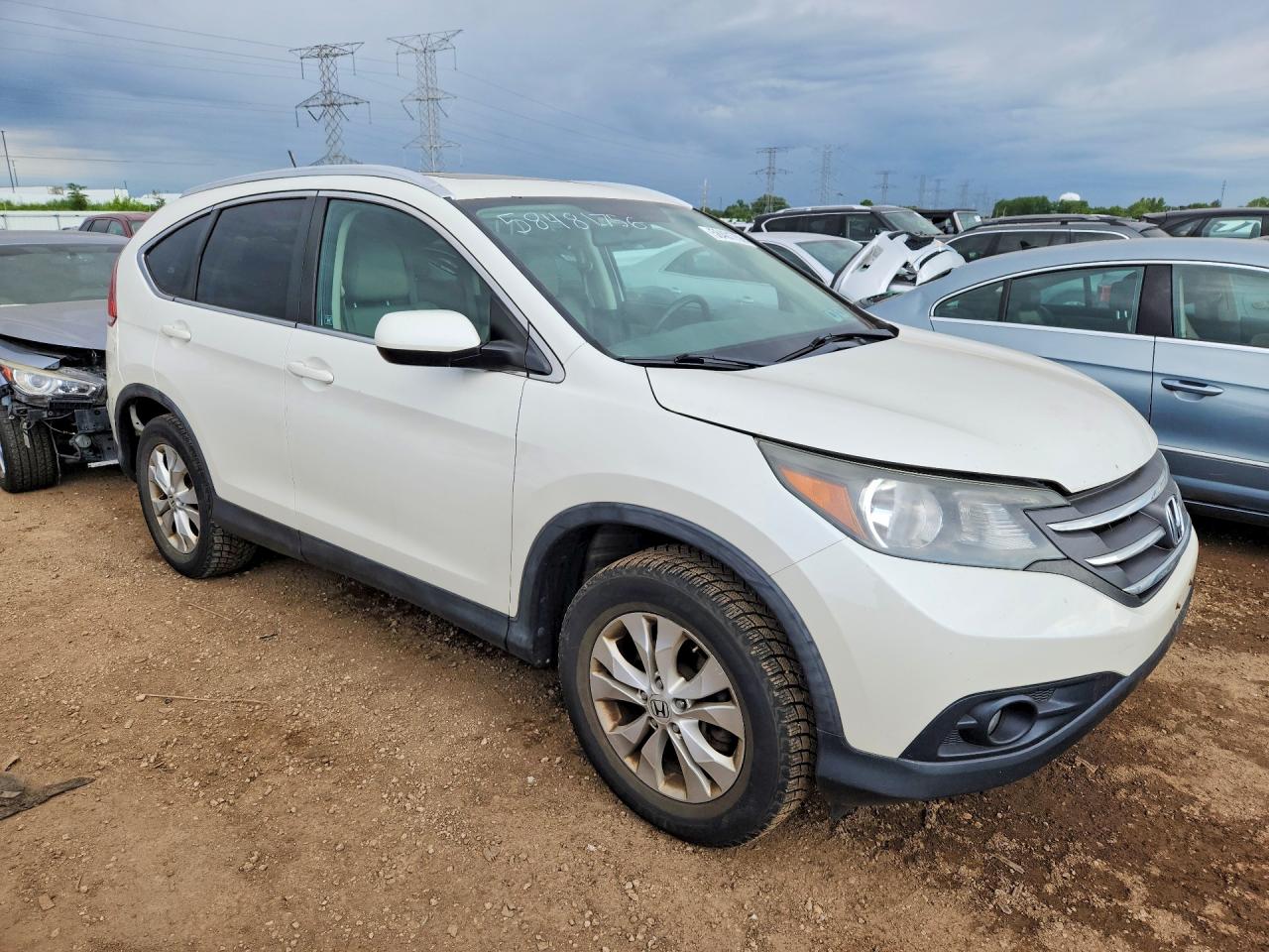 2012 Honda Cr-v Exl White vin: 5J6RM4H78CL043647
