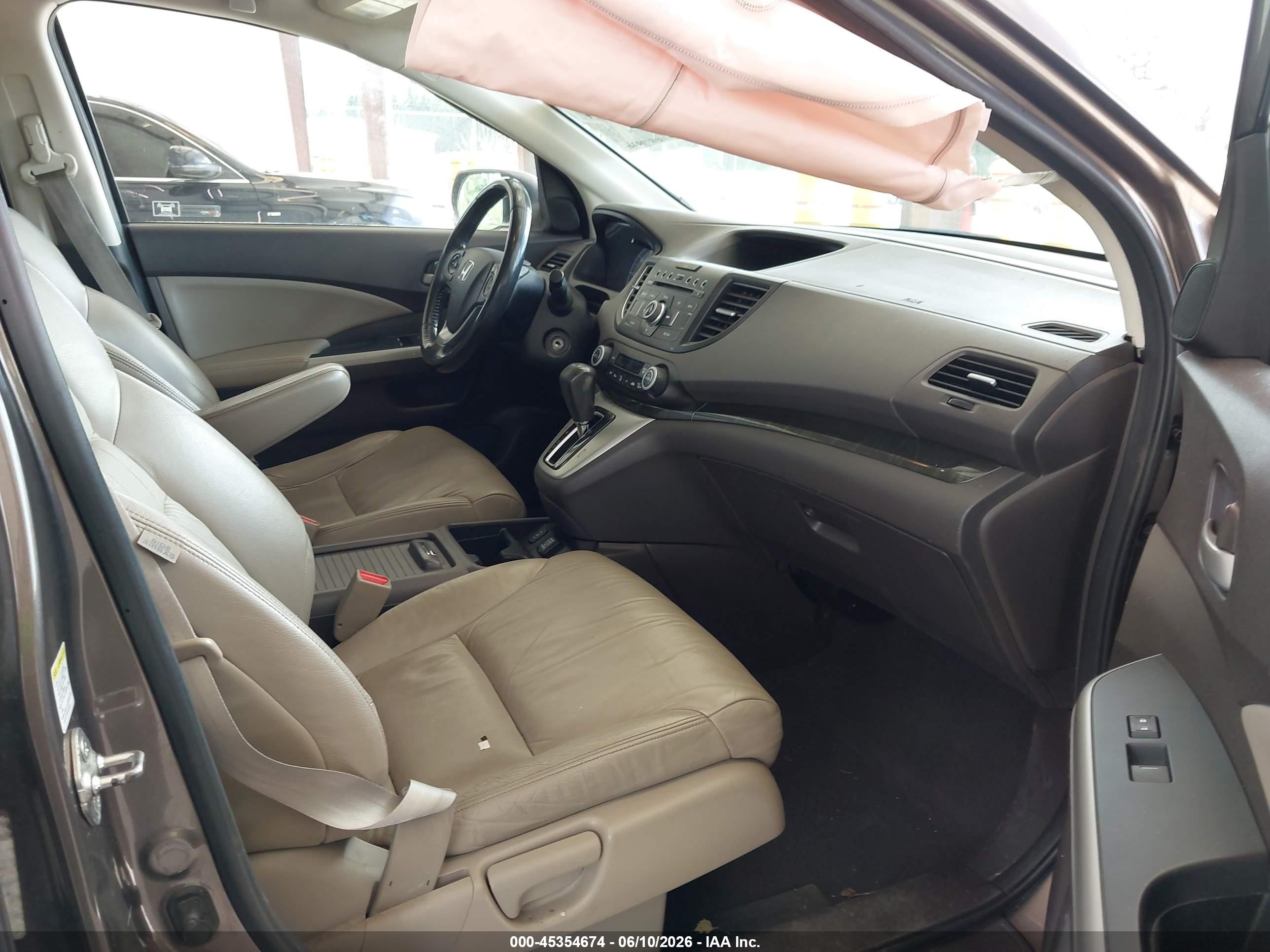 2012 Honda Cr-v Ex-l Brown vin: 5J6RM4H78CL050811