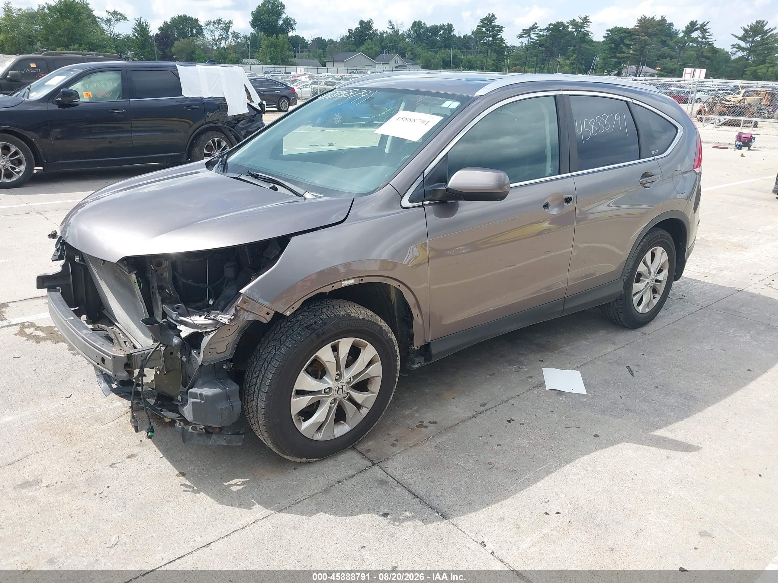2012 Honda Cr-v Ex-l Brown vin: 5J6RM4H78CL054907