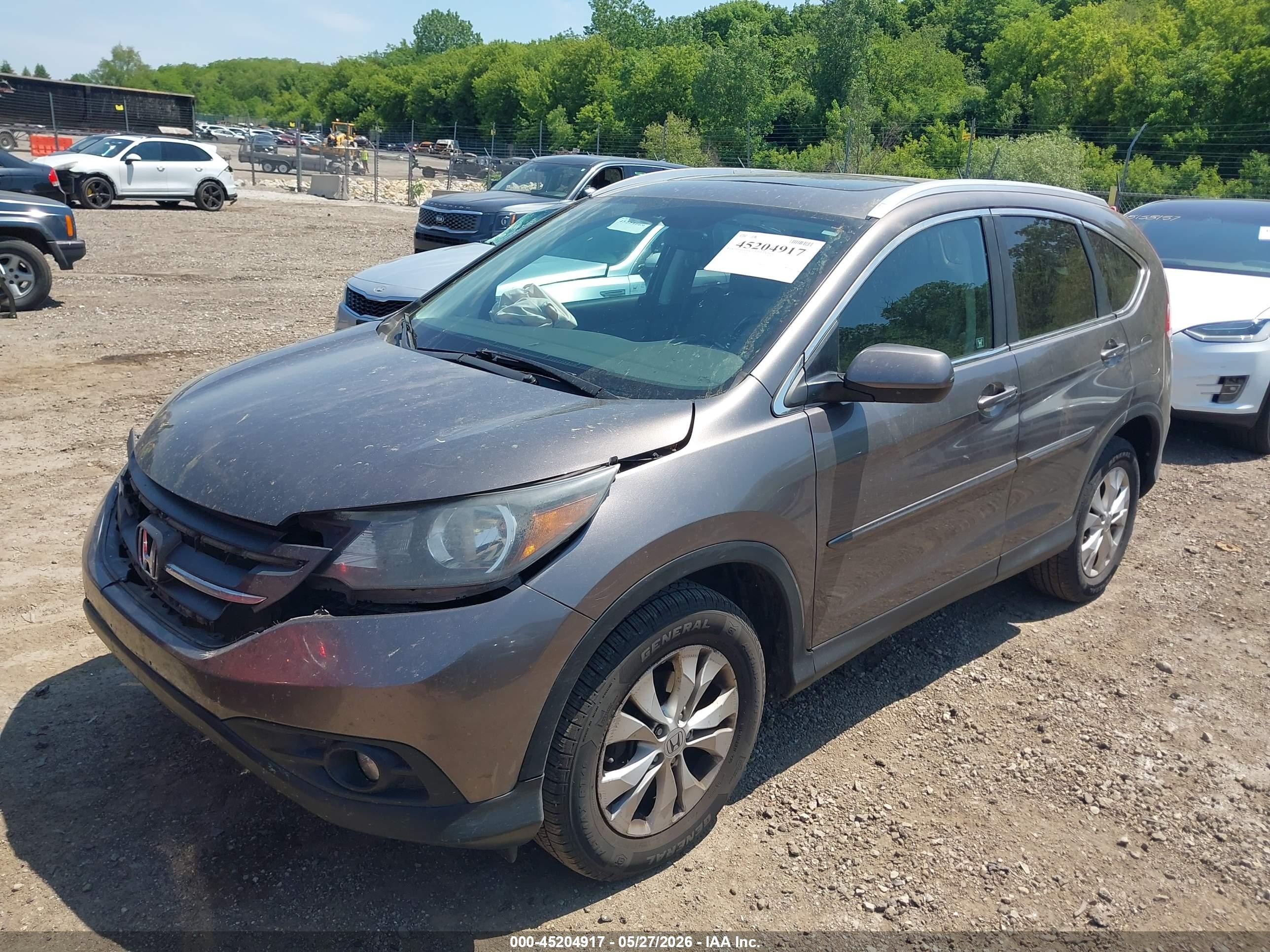 2012 Honda Cr-v Ex-l Серый vin: 5J6RM4H78CL065048