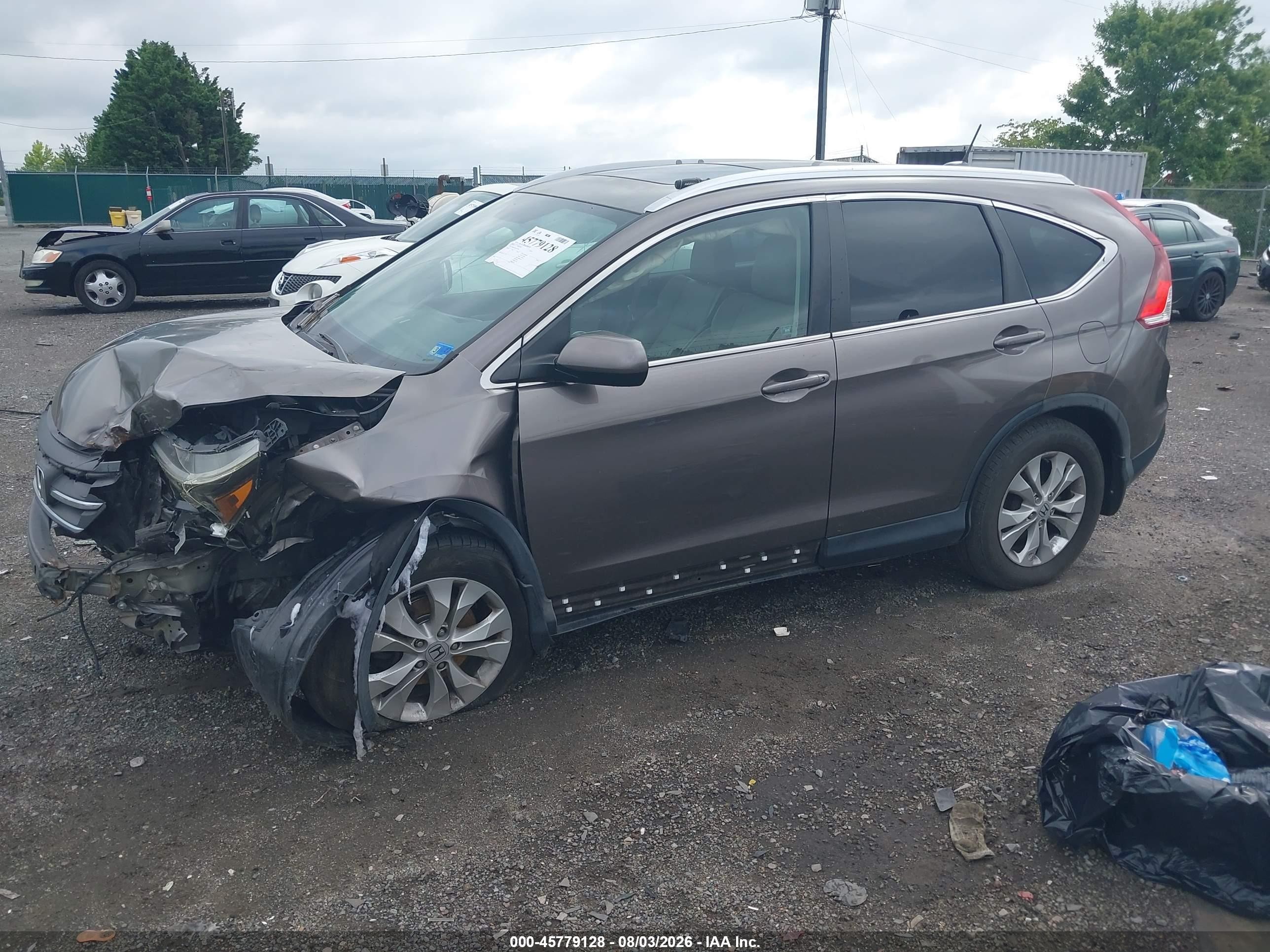 2012 Honda Cr-v Ex-l Brown vin: 5J6RM4H78CL077202
