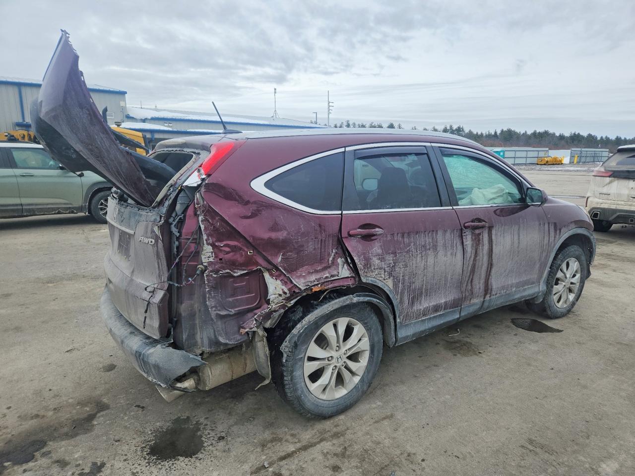 2013 Honda Cr-v Exl Burgundy vin: 5J6RM4H78DL044282