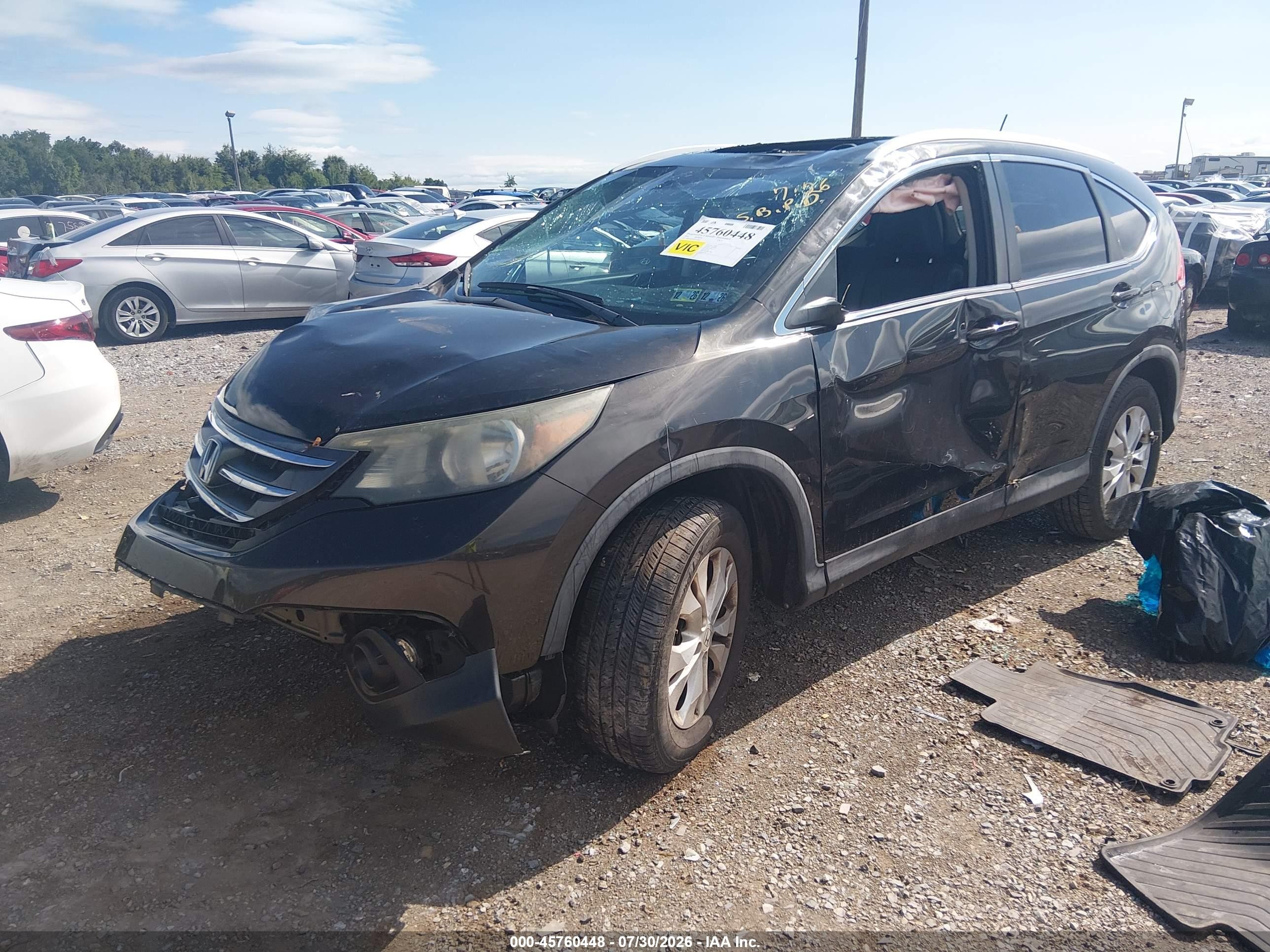 2014 Honda Cr-v Ex-l Black vin: 5J6RM4H78EL010912