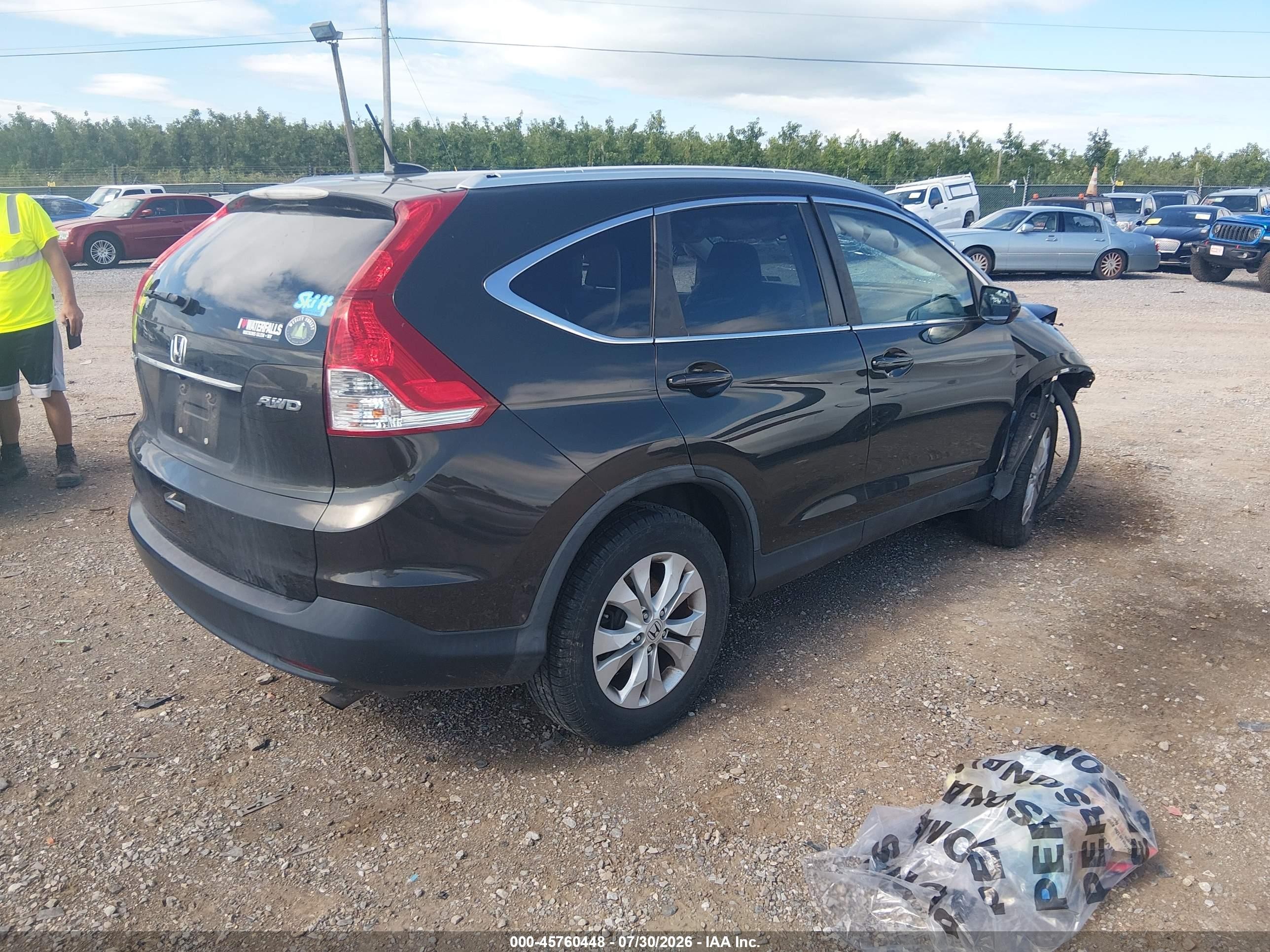2014 Honda Cr-v Ex-l Black vin: 5J6RM4H78EL010912