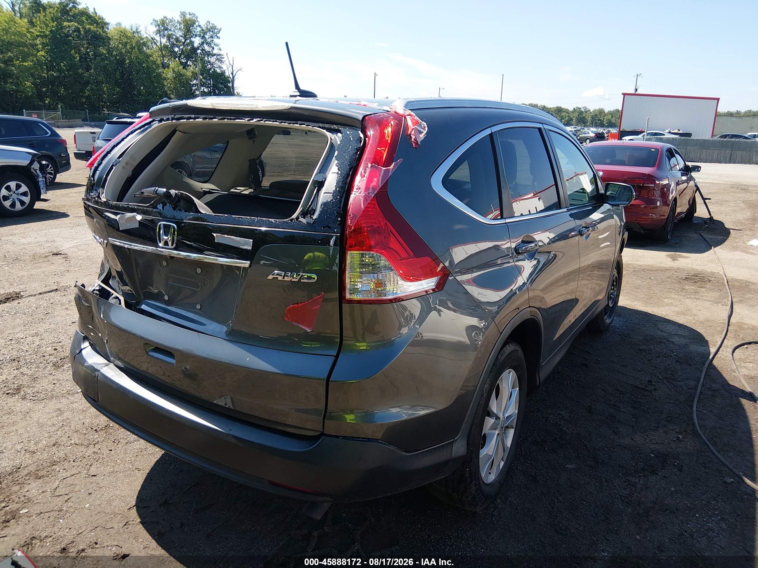 2014 Honda Cr-v Ex-l Серый vin: 5J6RM4H78EL012059
