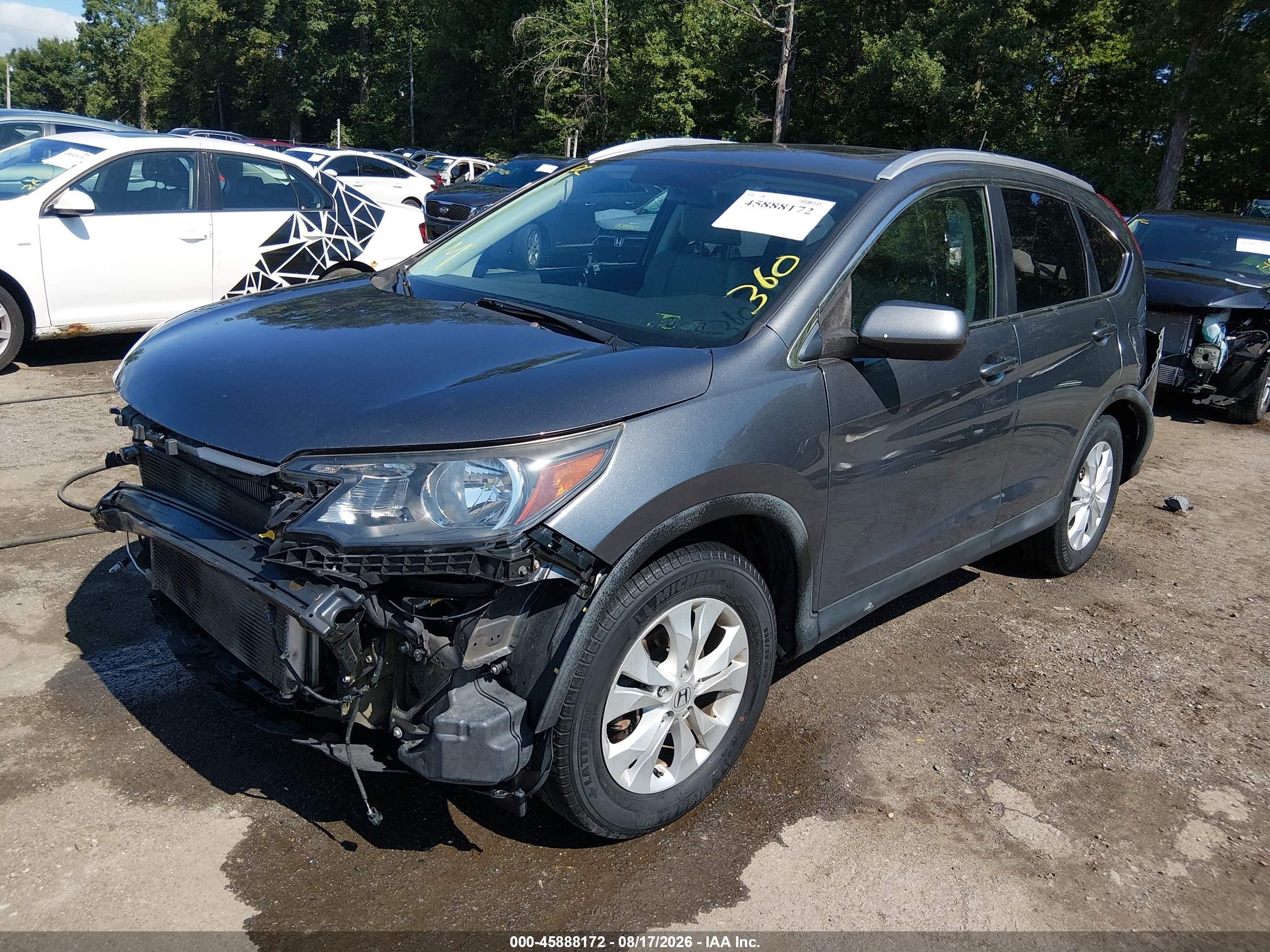 2014 Honda Cr-v Ex-l Серый vin: 5J6RM4H78EL012059
